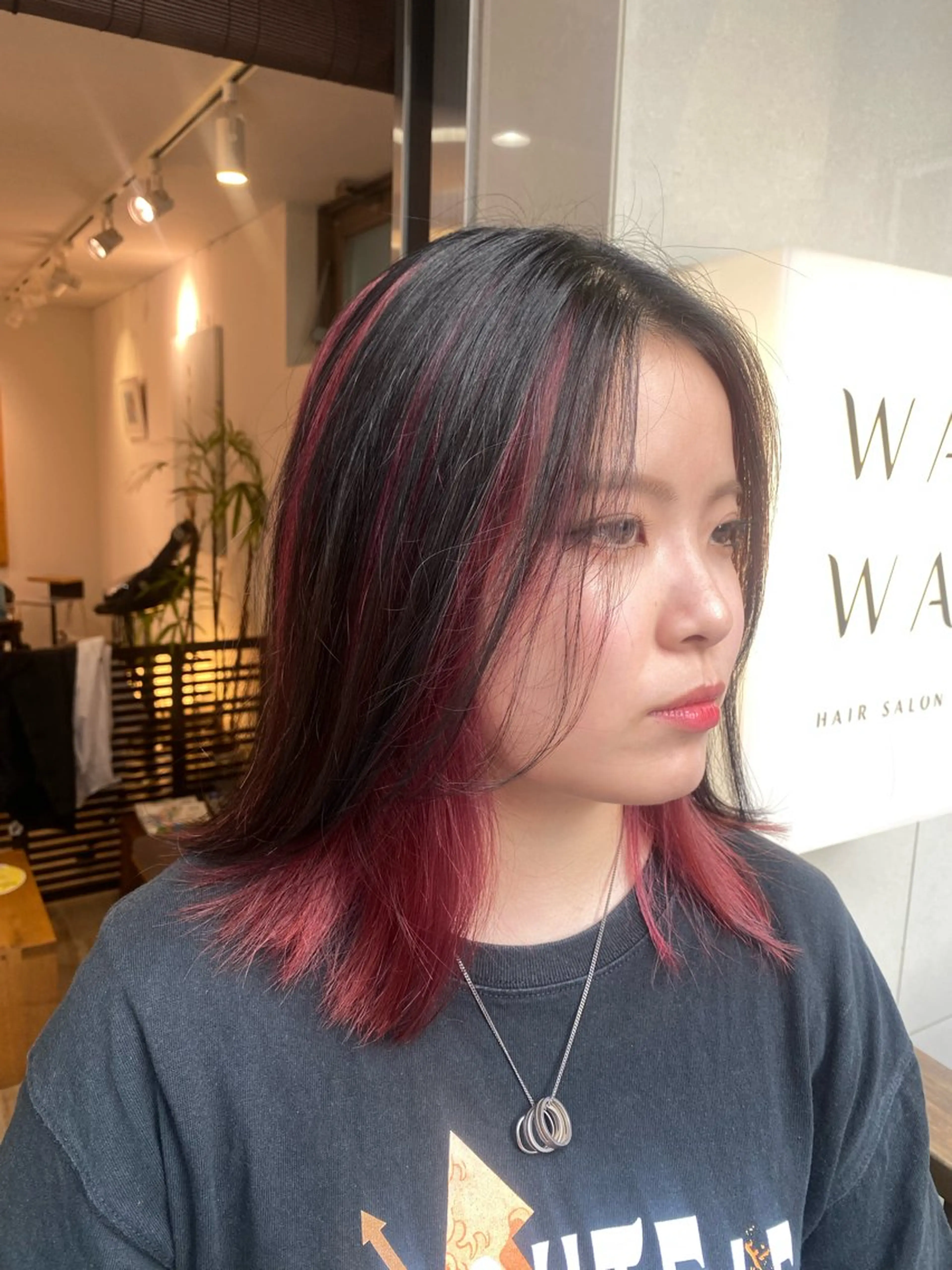 ミディアム カラー ヘアカラー 艶カラー、パーマ 祥一朗 WAWAのヘアスタイル