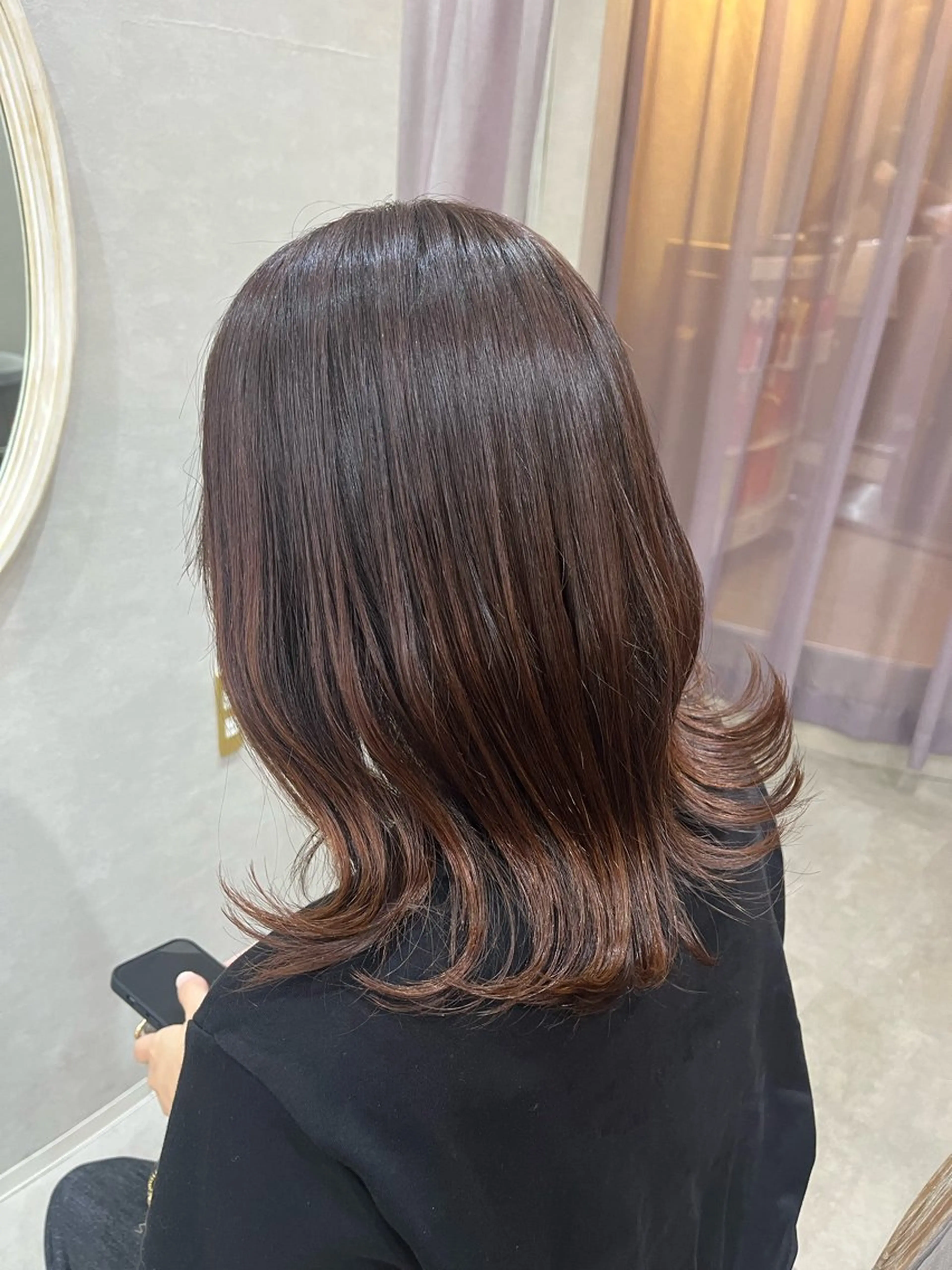 ミディアム くびれヘア 髪質改善 トリートメント 髪質改善/Color Couture るなのヘアスタイル