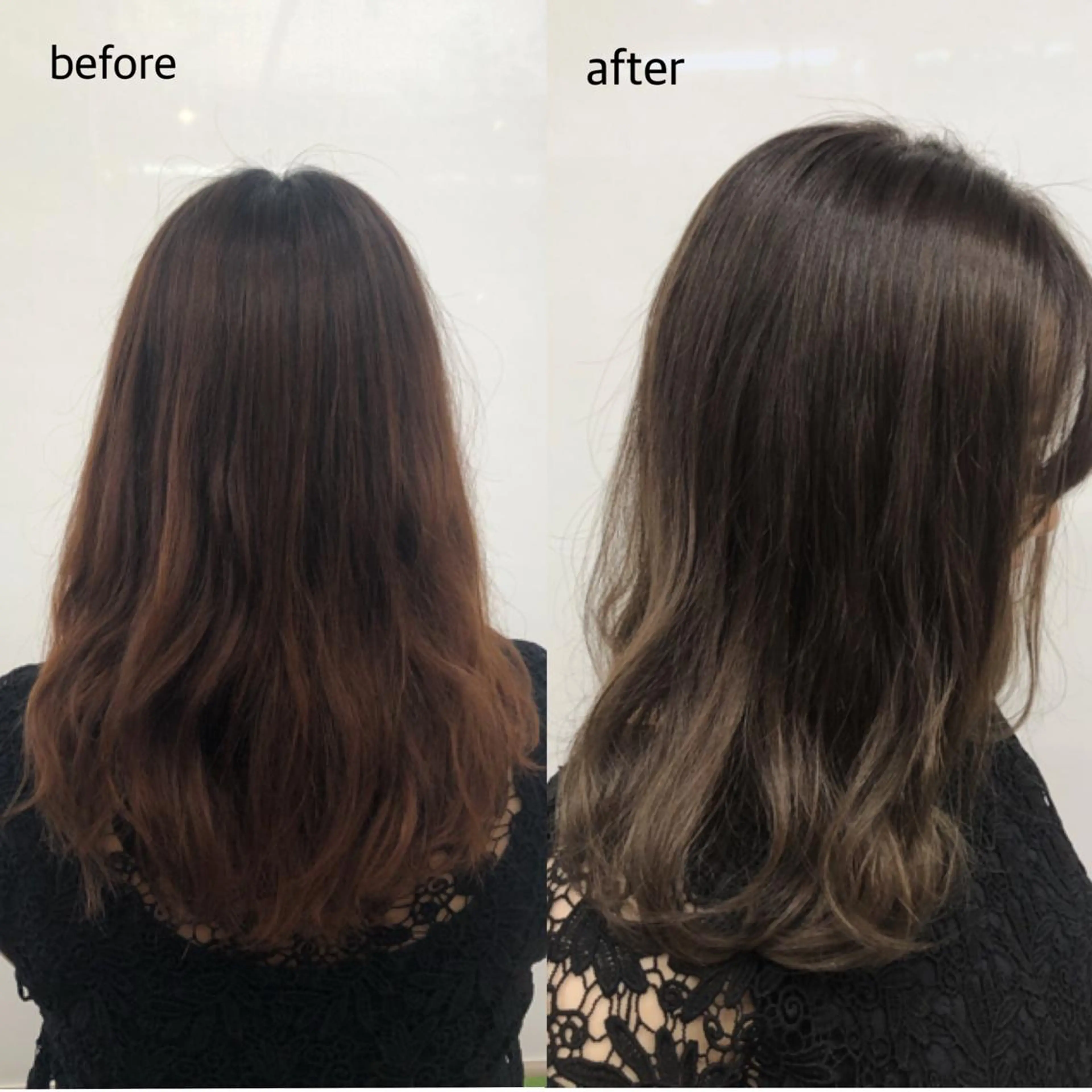 セミロング カラー セミロングパーマ グラデーションカラー トリートメント カット ヘアカラー トリートメント 桑原 菜摘のヘアスタイル