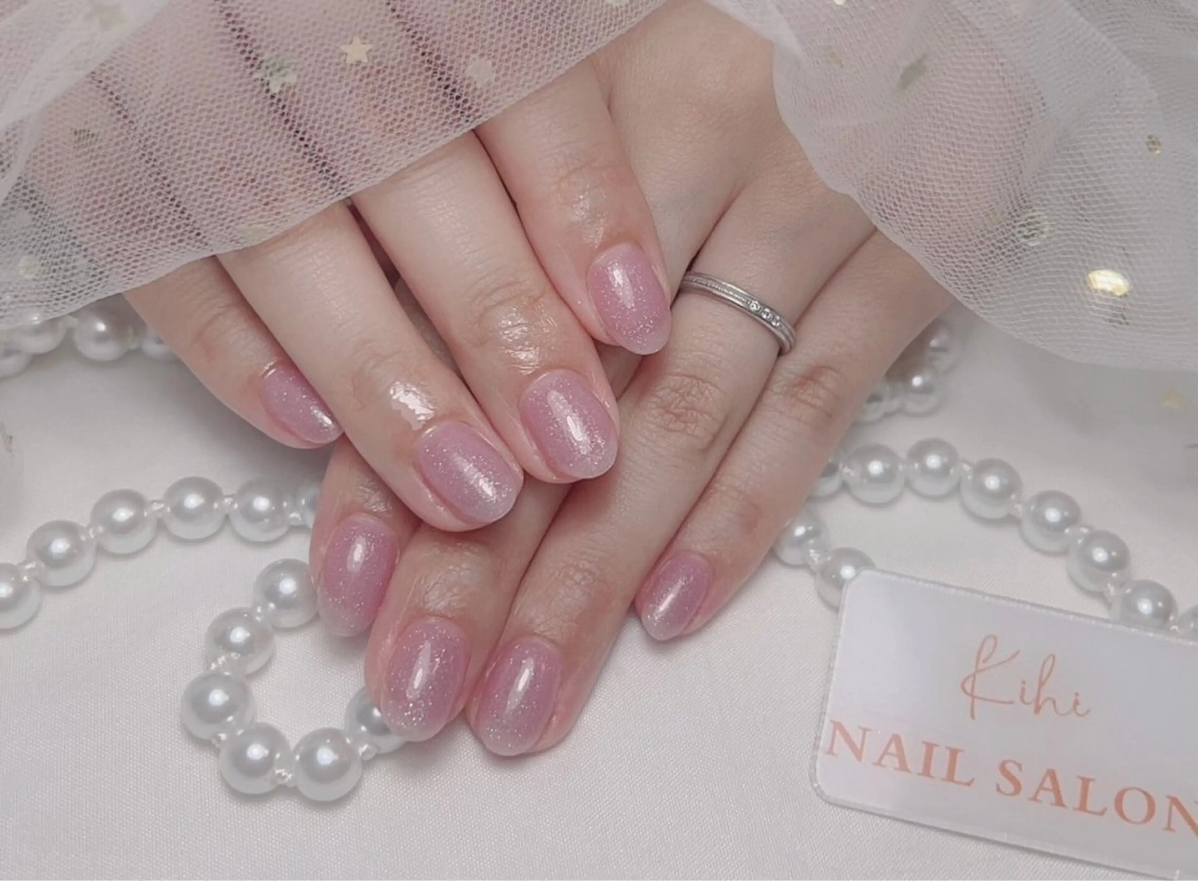 ネイル フレンチネイル ジェルネイル グラデーション キラキラネイル 韓国ネイル 清水 ユナのネイルデザイン