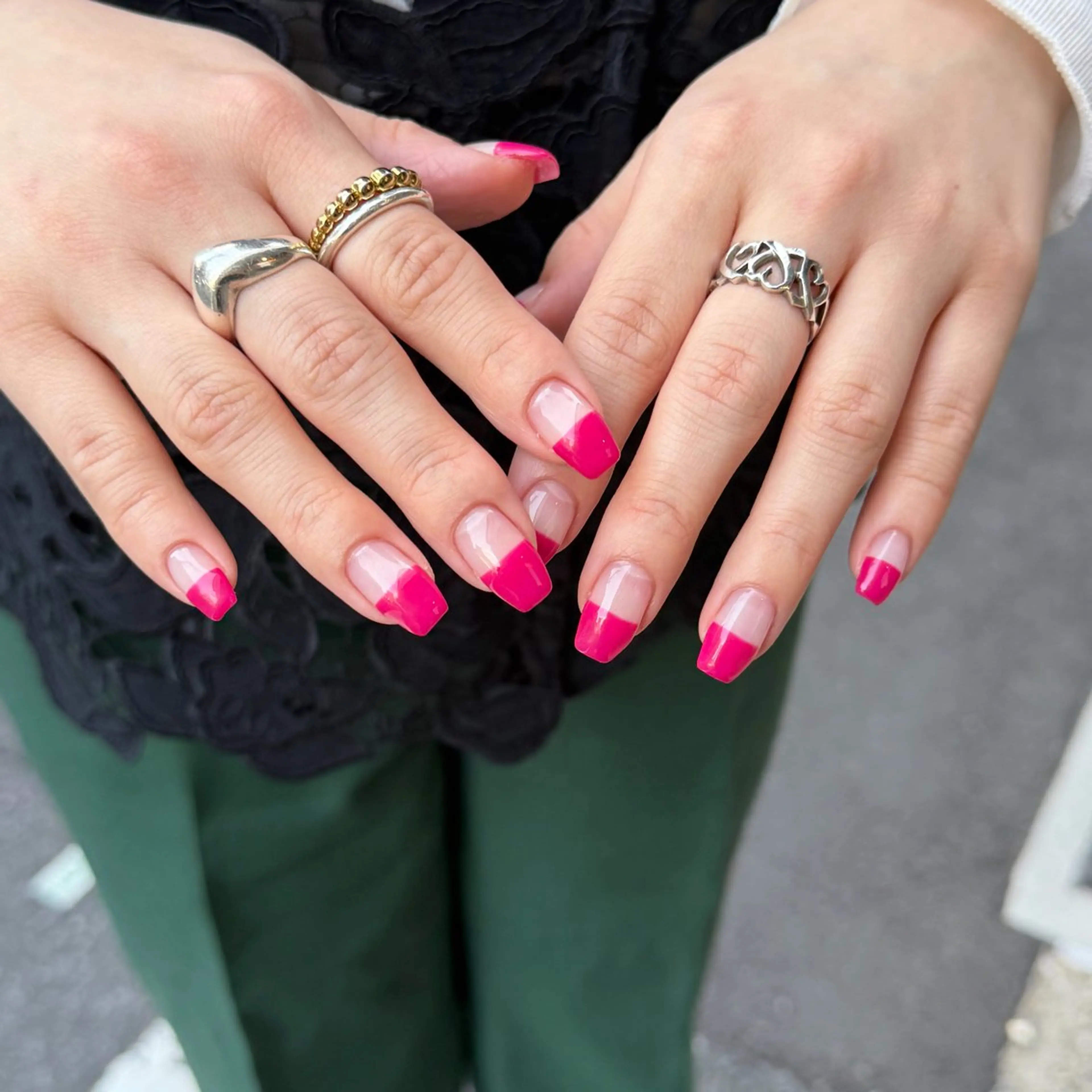 ネイル フレンチネイル ハンドネイル 𝐫𝐚𝐢 𝐧𝐚𝐢𝐥のネイルデザイン