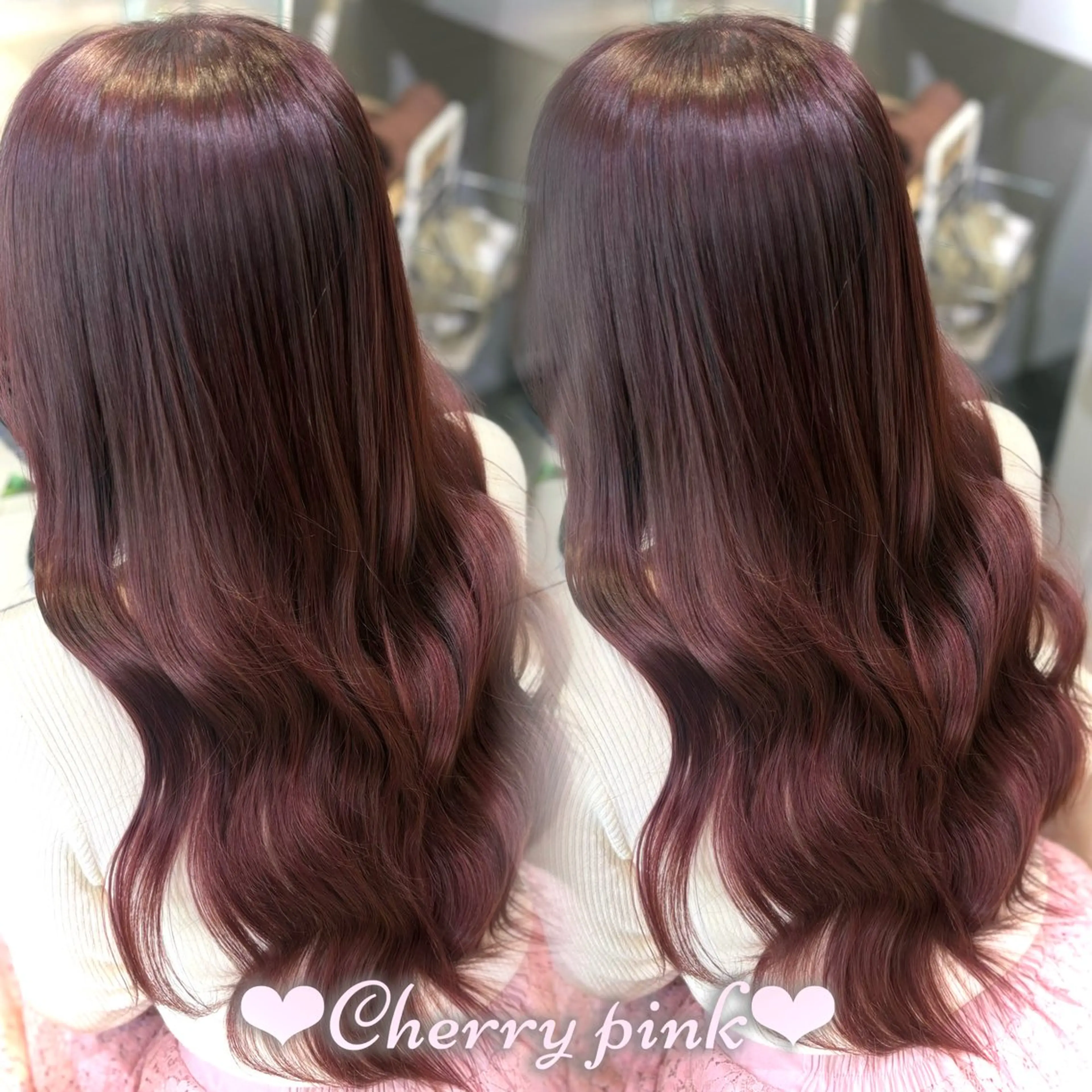 ロング カラー ブリーチ ダブルカラー ブリーチなしカラー ピンクカラー ヘアカラー トリートメント 新宿/透明感カラー /韓国ヘアKANA♡のヘアスタイル