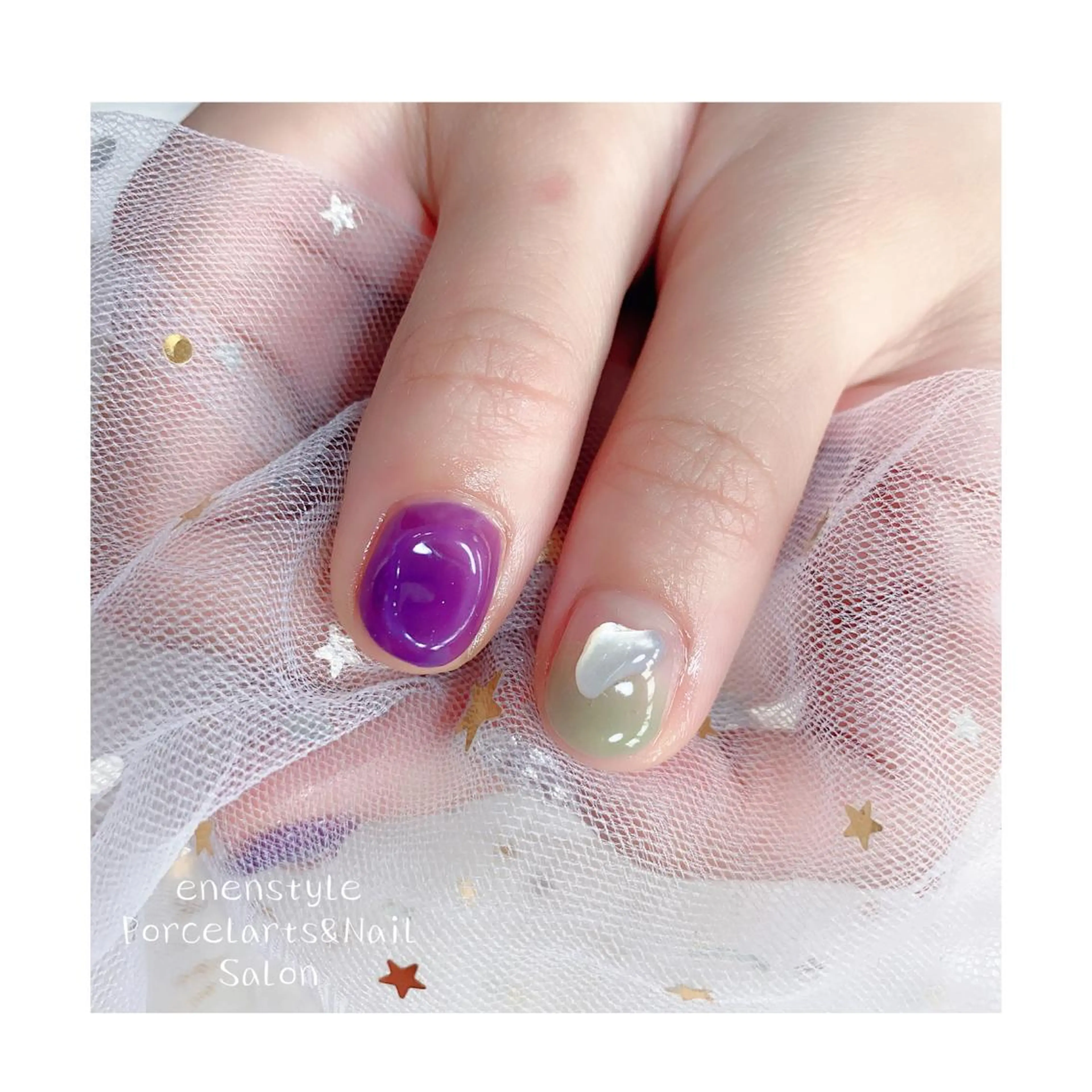 ショート ネイル ジェルネイル ニュアンスネイル オフィスネイル ワンカラーネイル パラジェル ハンドネイル 👑enen style👑のネイルデザイン