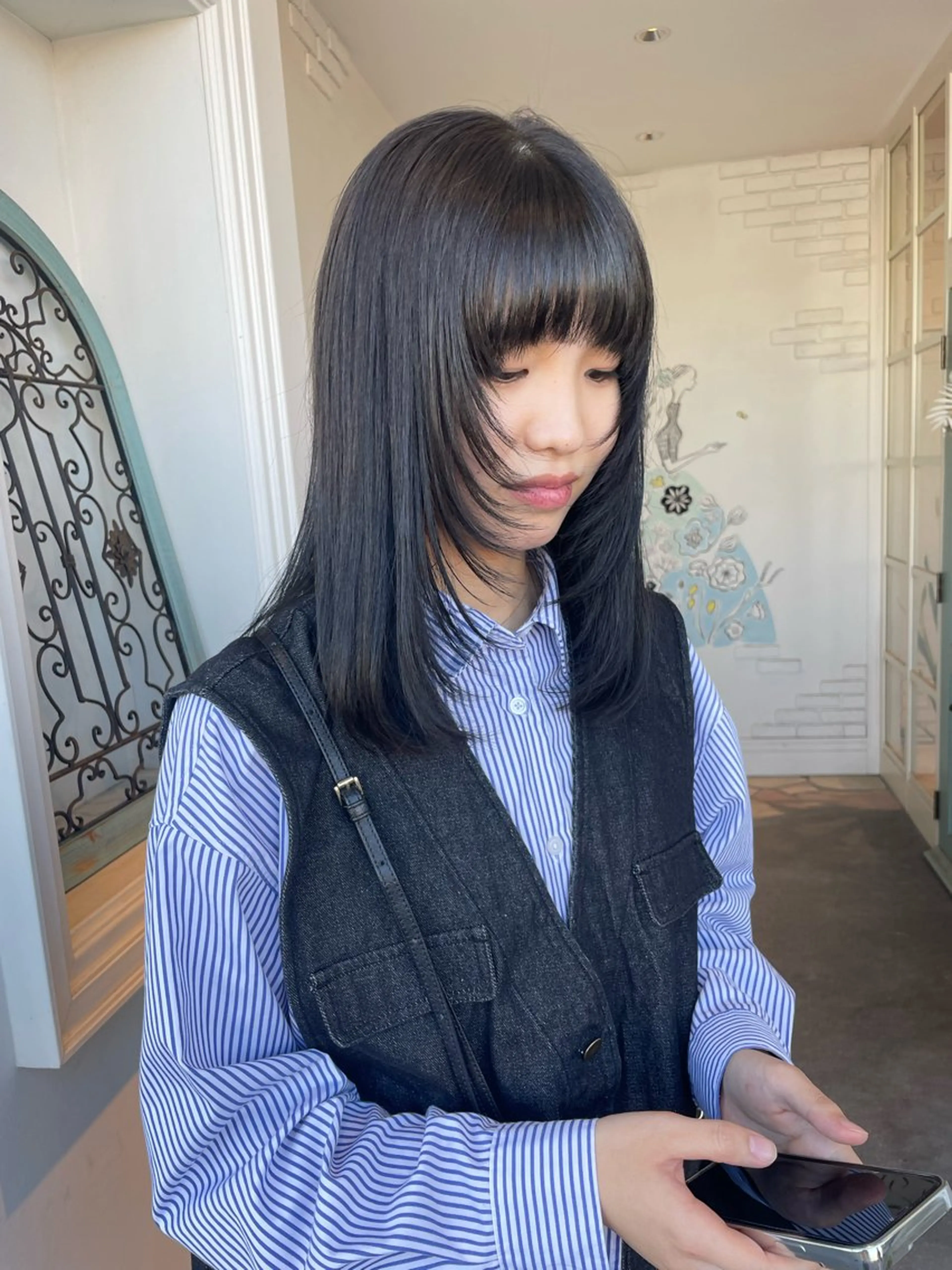 セミロング 推しｶﾗｰ/韓国/ ﾋﾟﾝｸ/Renonのヘアスタイル