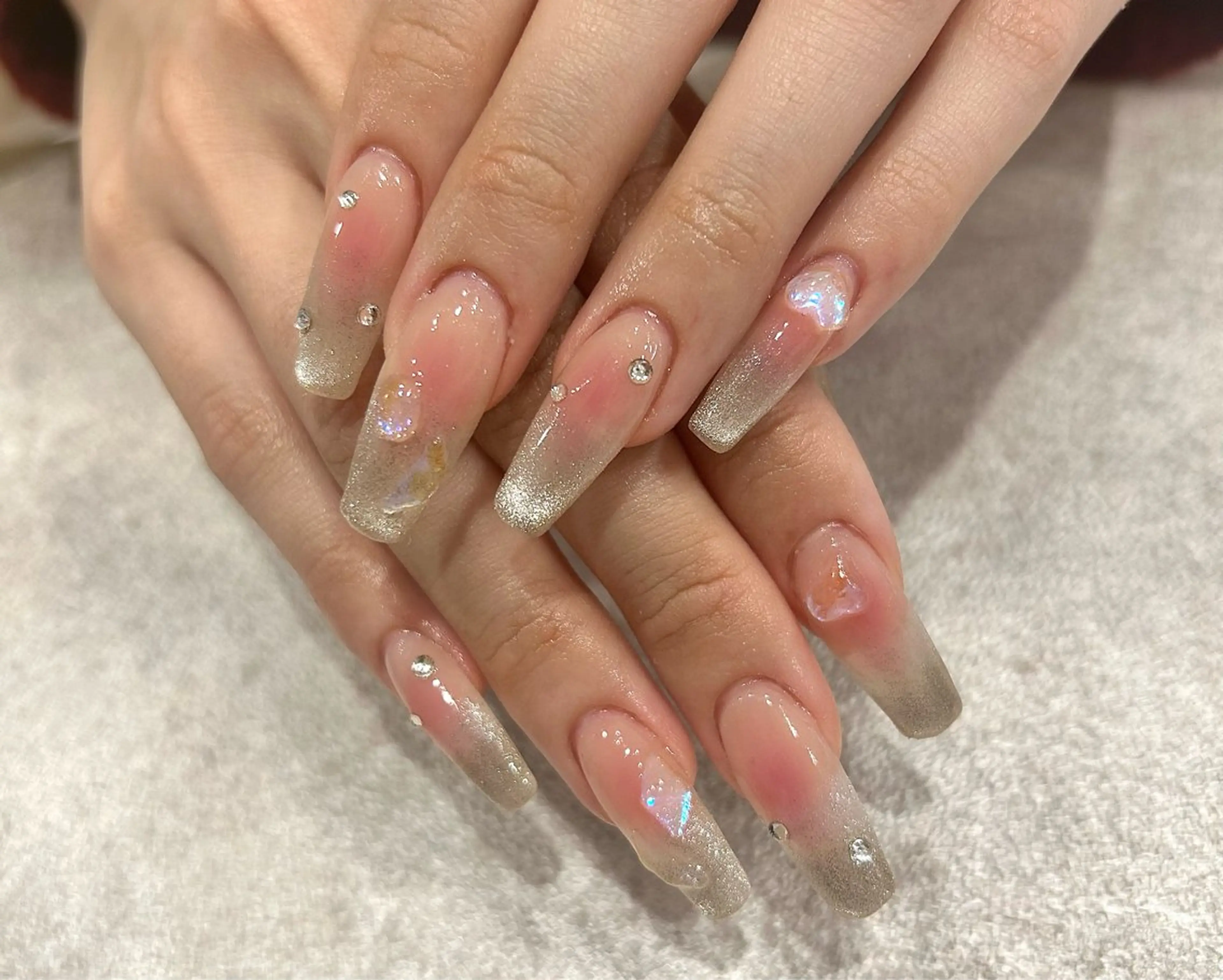 ネイル 長さ出し 持ち込み 三味 夏生のネイルデザイン