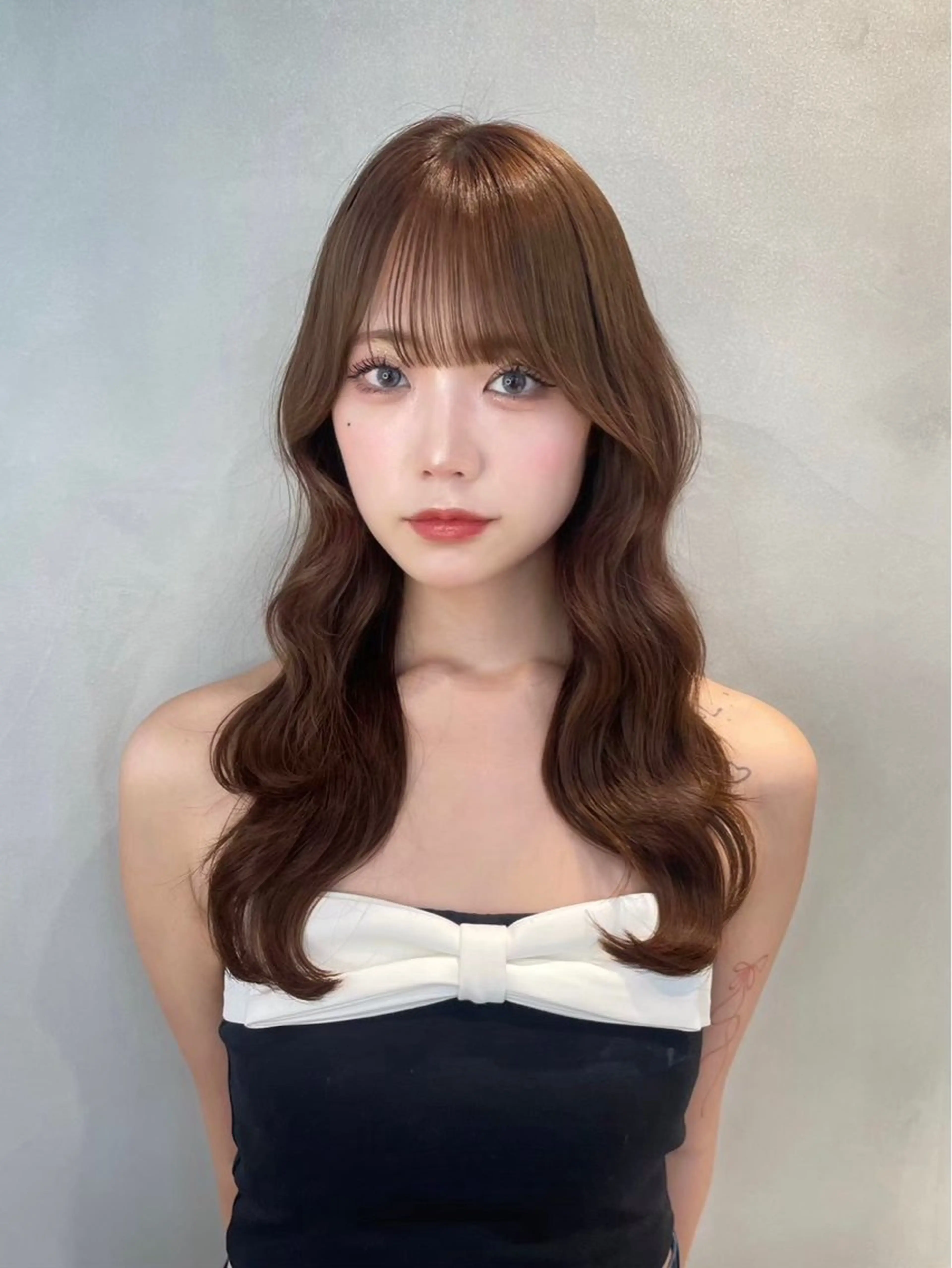 セミロング カラー レイヤー/暖色カラー /パーマ/落合 歩夢のヘアスタイル