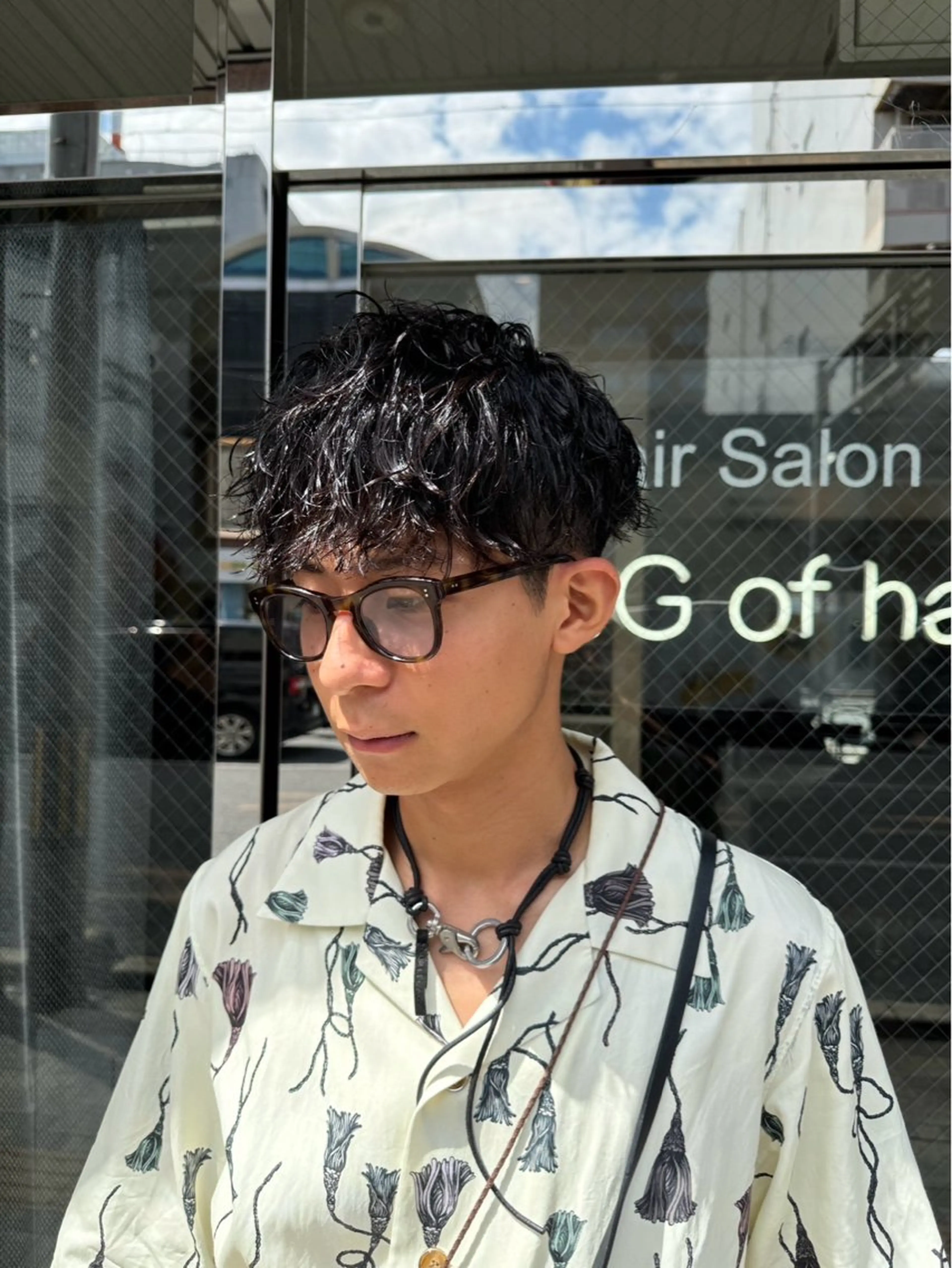 ショート カラー パーマ メンズ メンズ/パーマ/ 京都駅/井上光のヘアスタイル