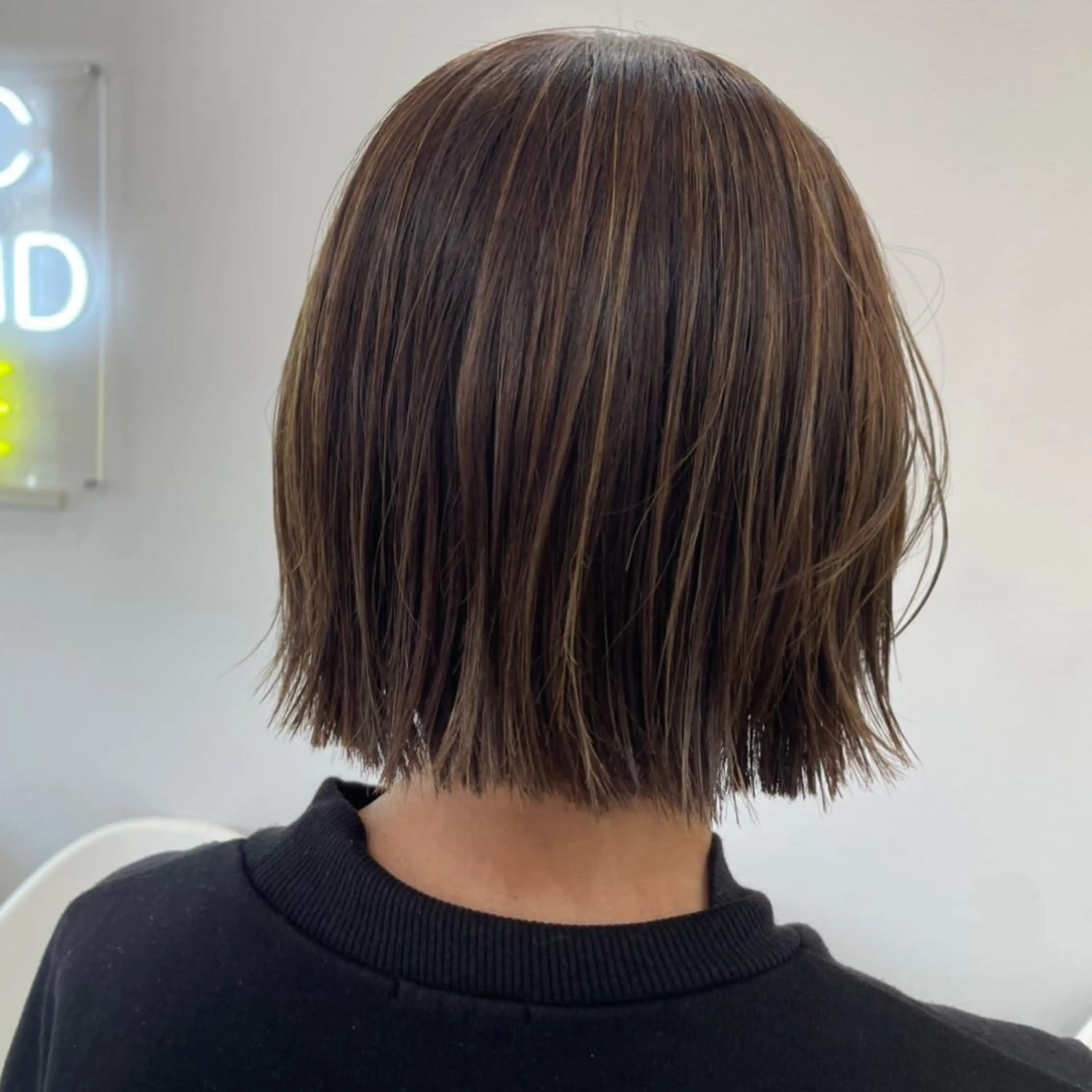 ショート ボブ ハイライト カット ヘアカラー トリートメント SUNC/🤎 オオクマ　カナエ🤎のヘアスタイル