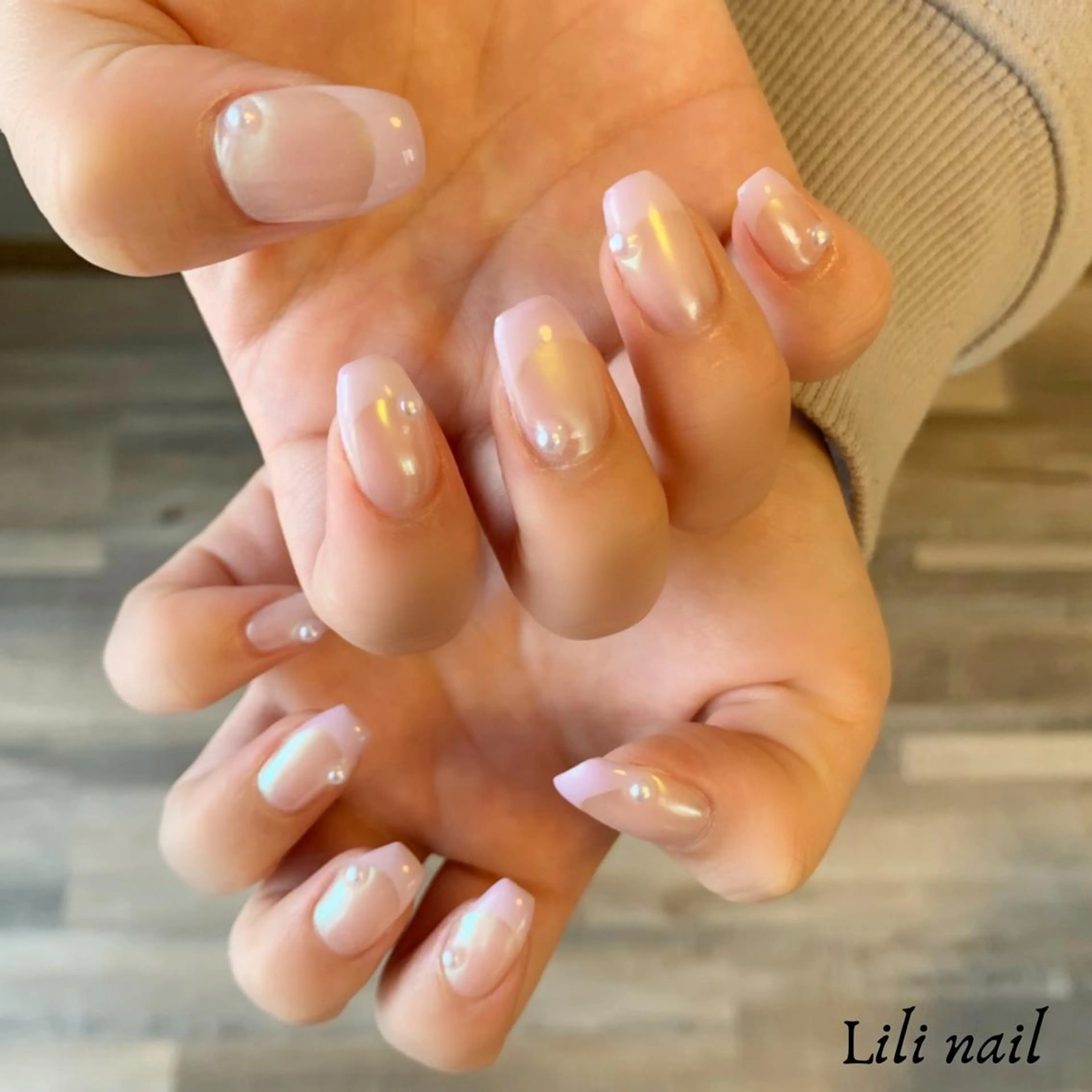 ネイル フレンチネイル ミラーネイル パステルネイル パープル Lilibeauty salonのネイルデザイン