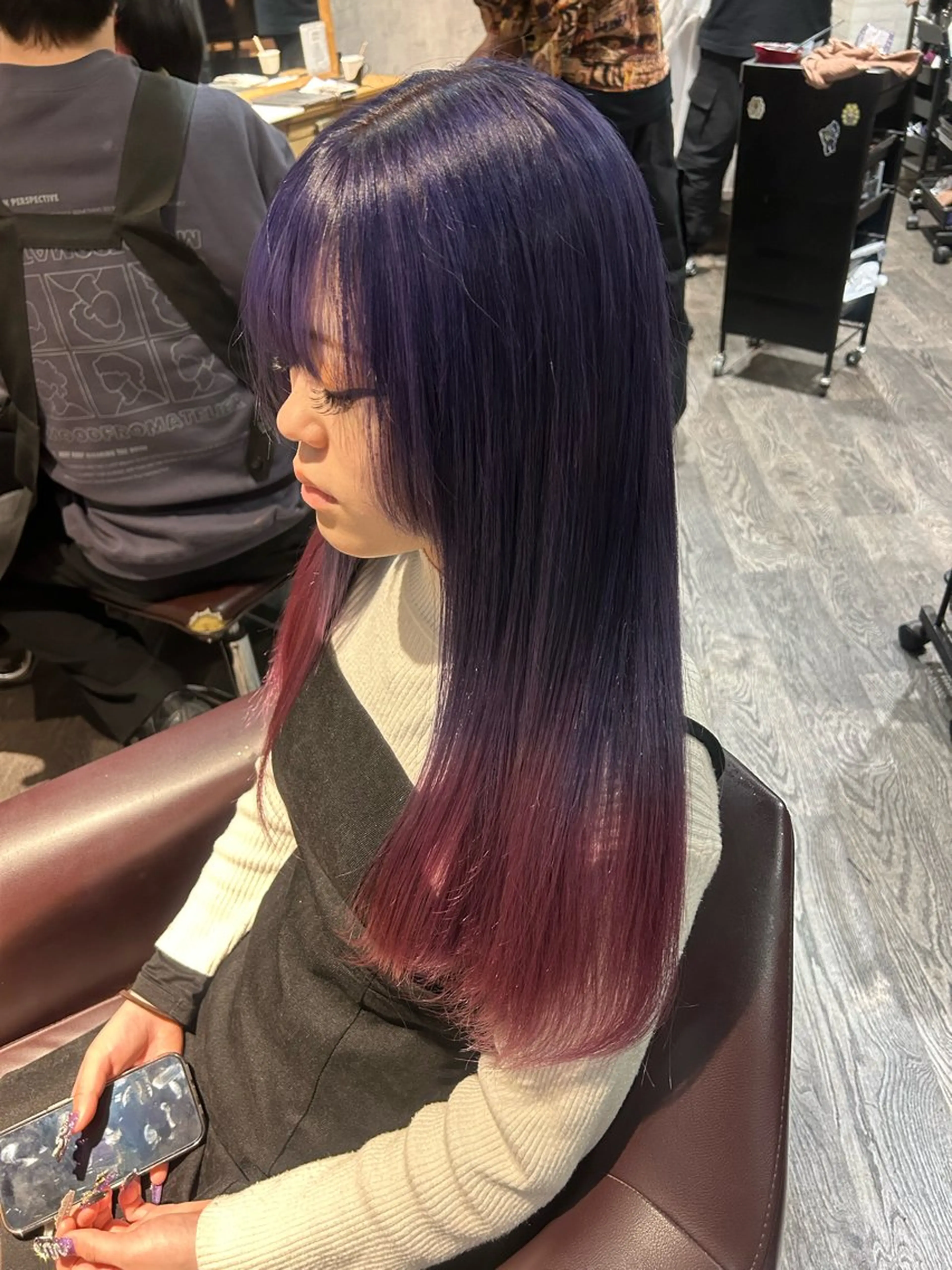 ロング ヘアカラー パーソナルカラー 診断🍀マリンのヘアスタイル