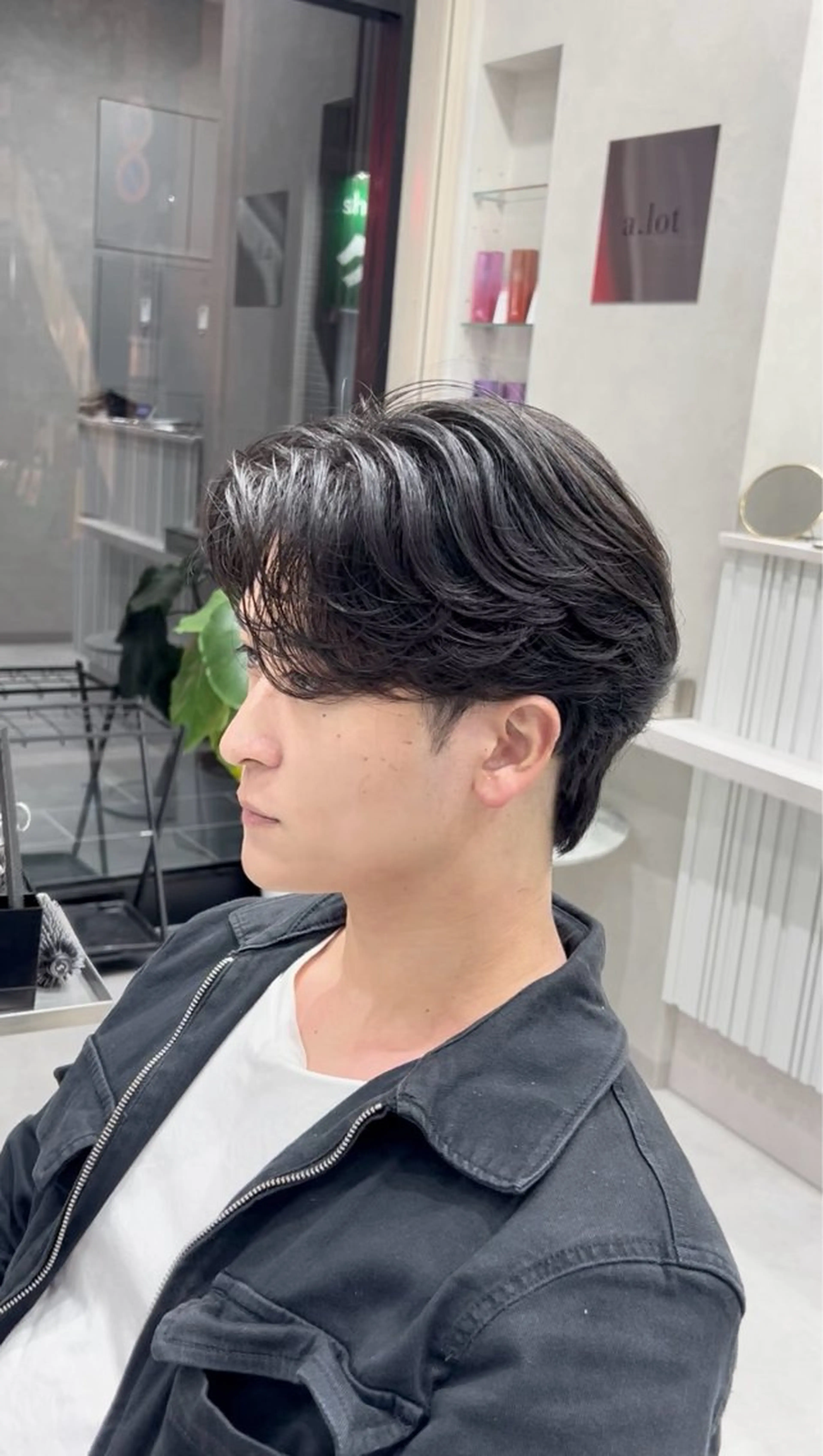 パーマ メンズ 縮毛矯正 カット ヘアカラー 縮毛矯正 毛流れ/メンズパーマ kanata/溝の口のヘアスタイル