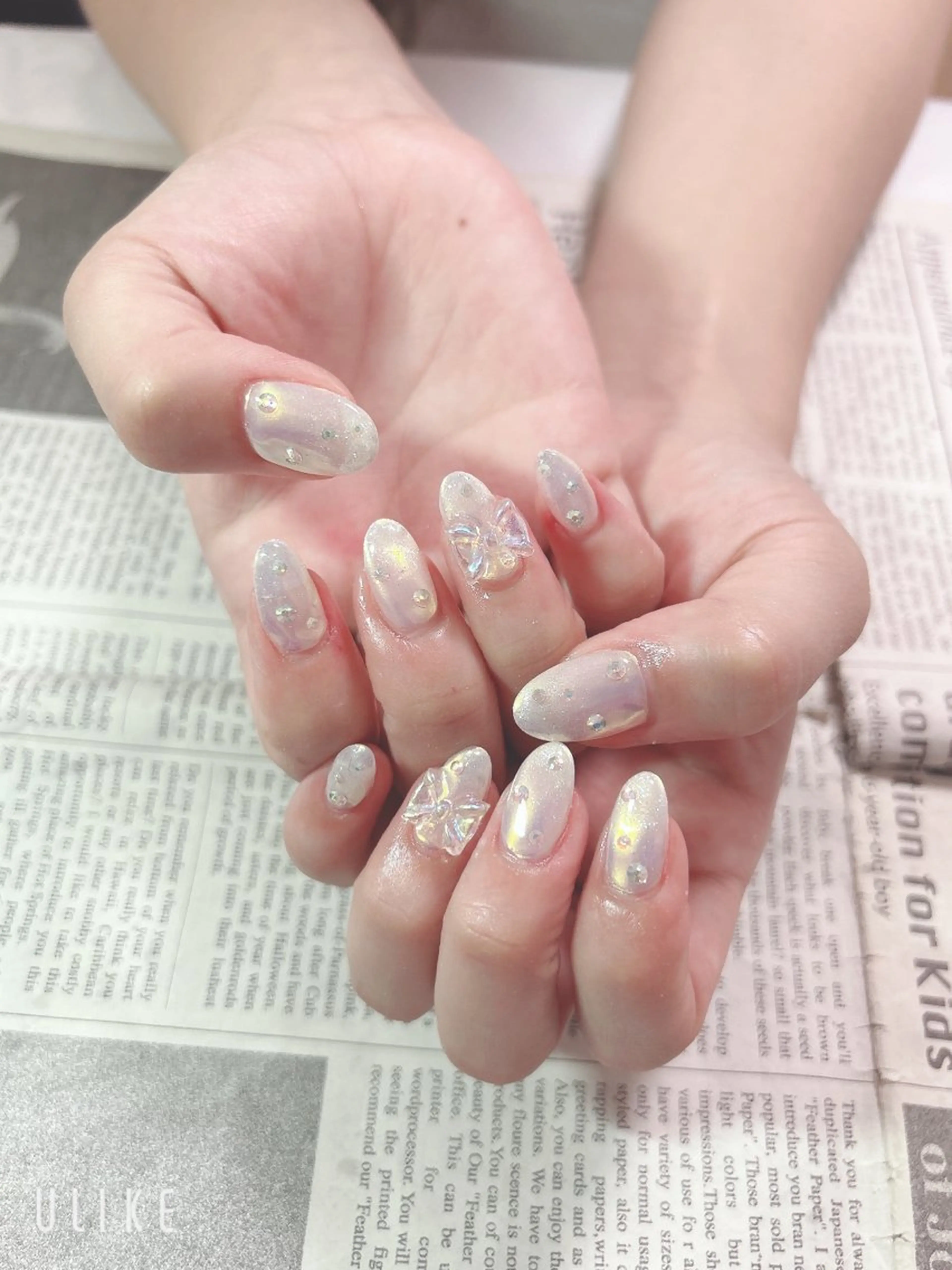 ネイル リボン ハンドネイル ハンドケア 森山 舞のネイルデザイン