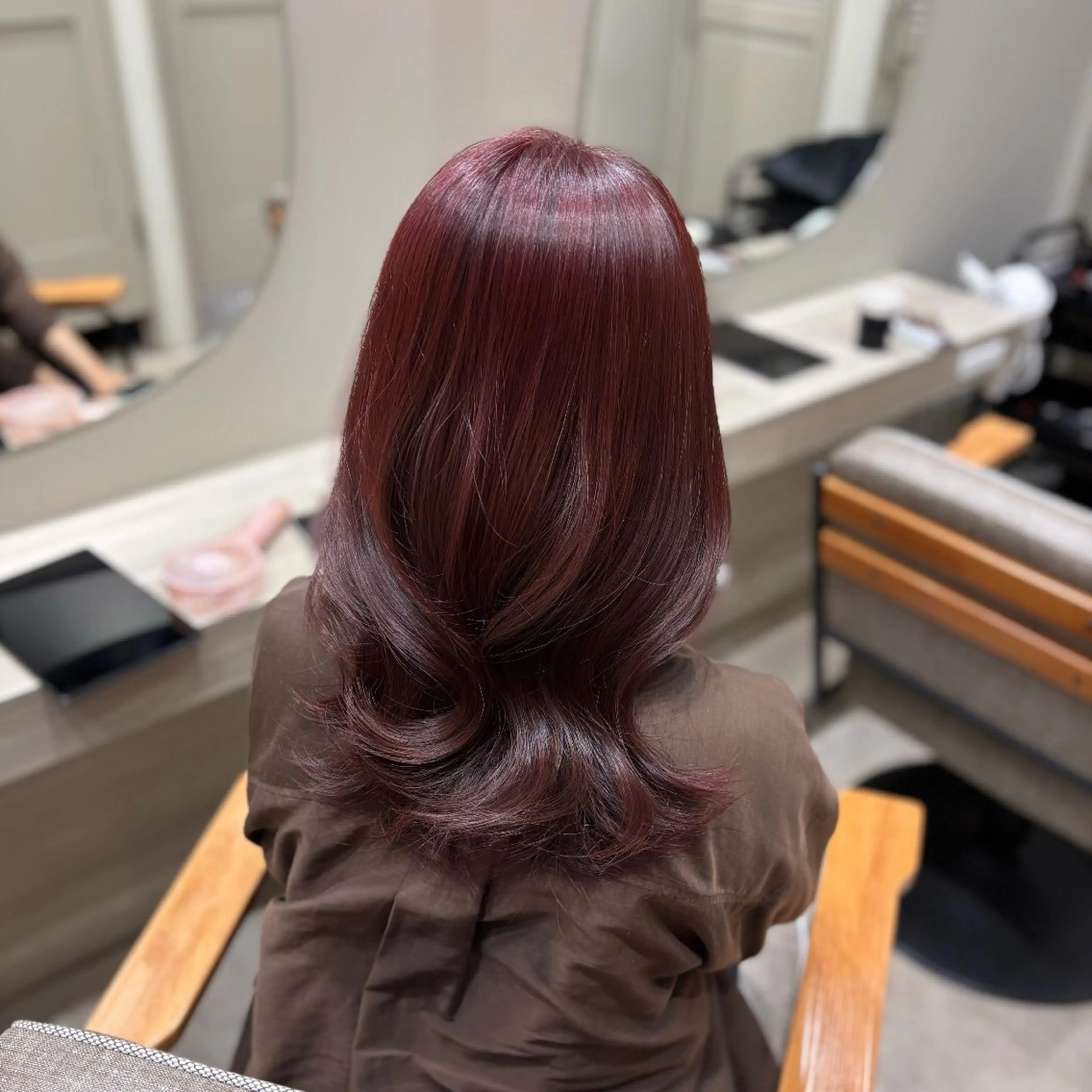 セミロング カラー ヘアアレンジ ピンクカラー 🦋透明感艶カラー 🫧/Yuu🦋のヘアスタイル