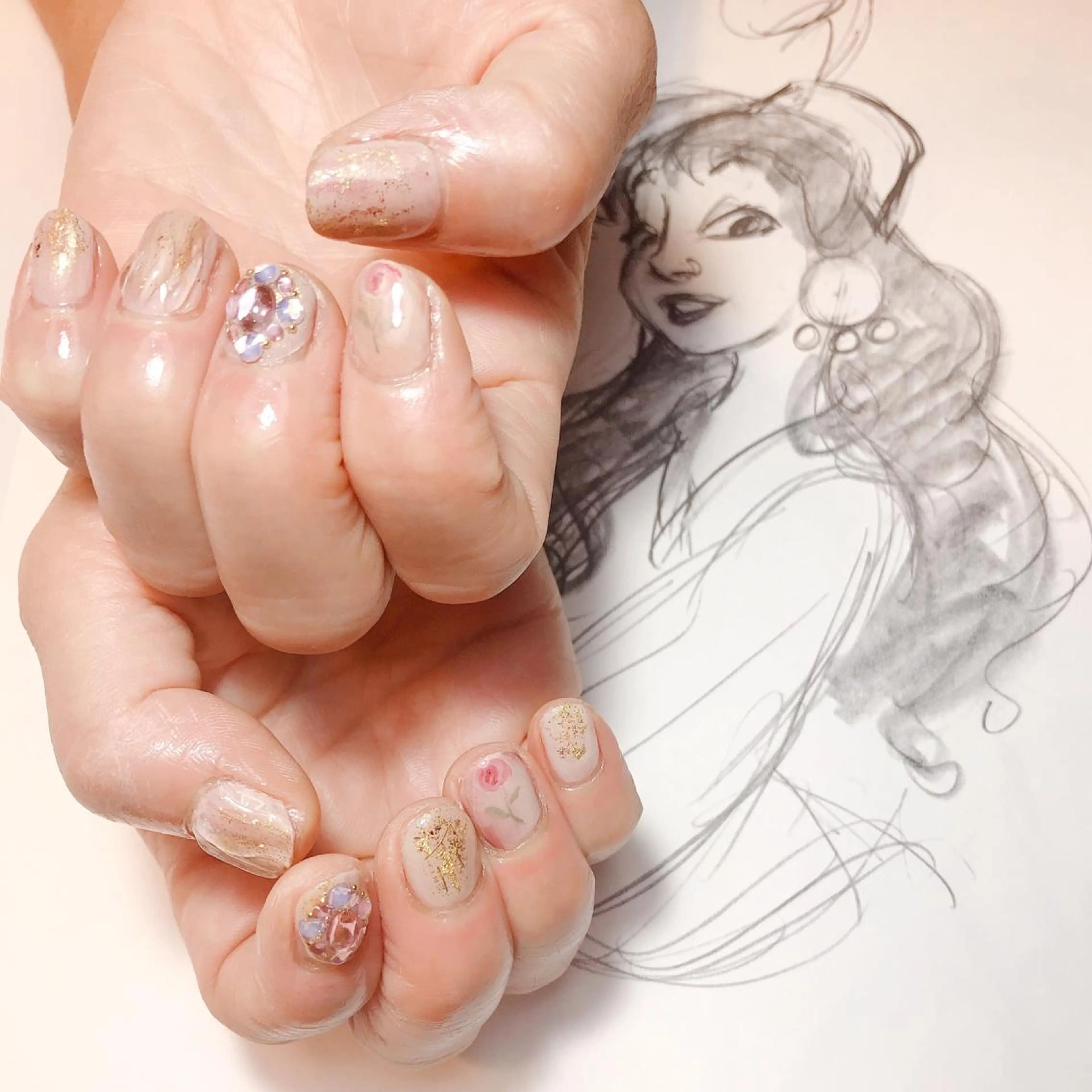 ネイル フラワーネイル ニュアンスネイル owlnail /持込みデザイン専門のネイルデザイン