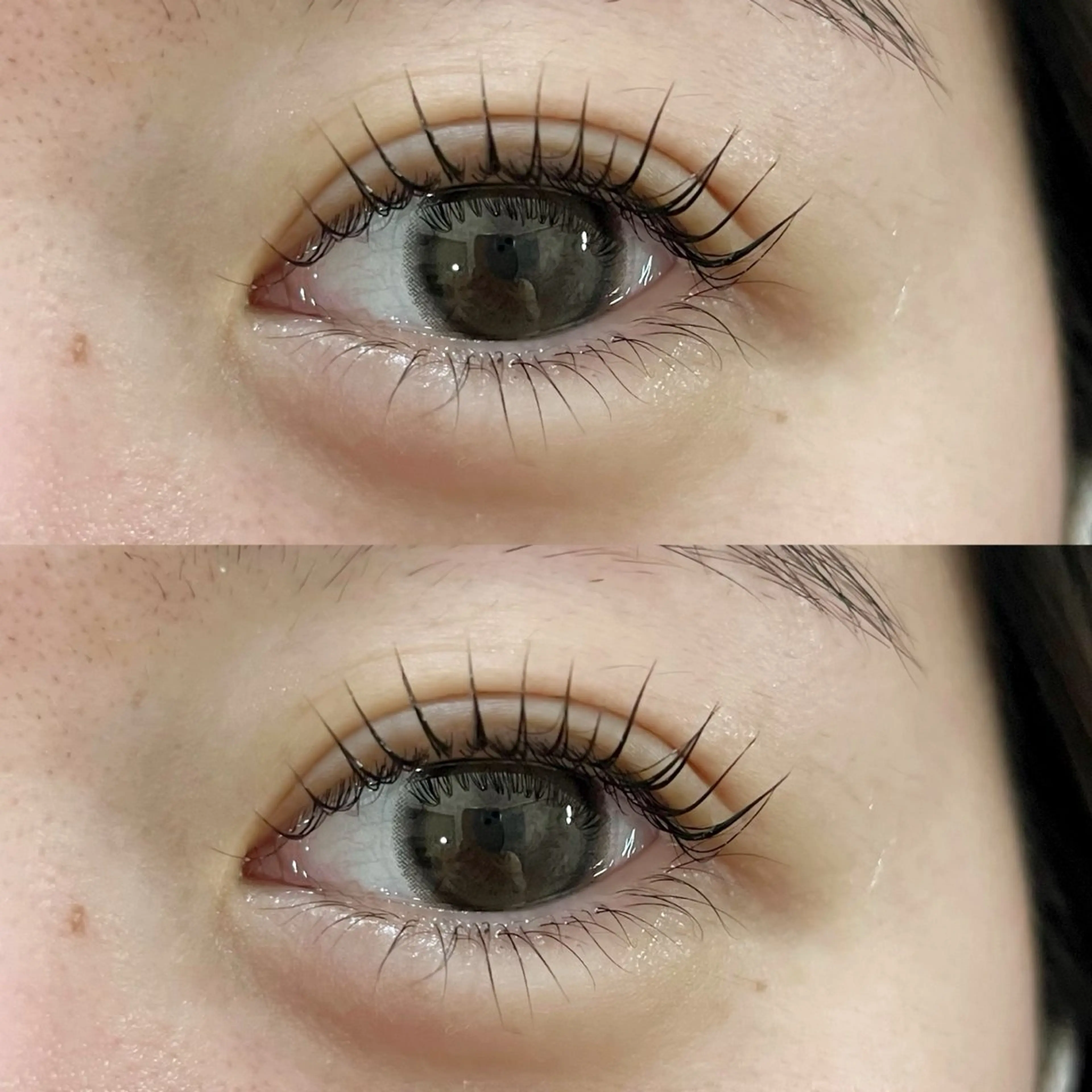 マツエク・マツパ 韓国風マツエク パリジェンヌラッシュリフト まつげパーマ 一重×まつ毛パーマ マツパ ブリーチなしカラー ダブルカラーエクステのヘアスタイル