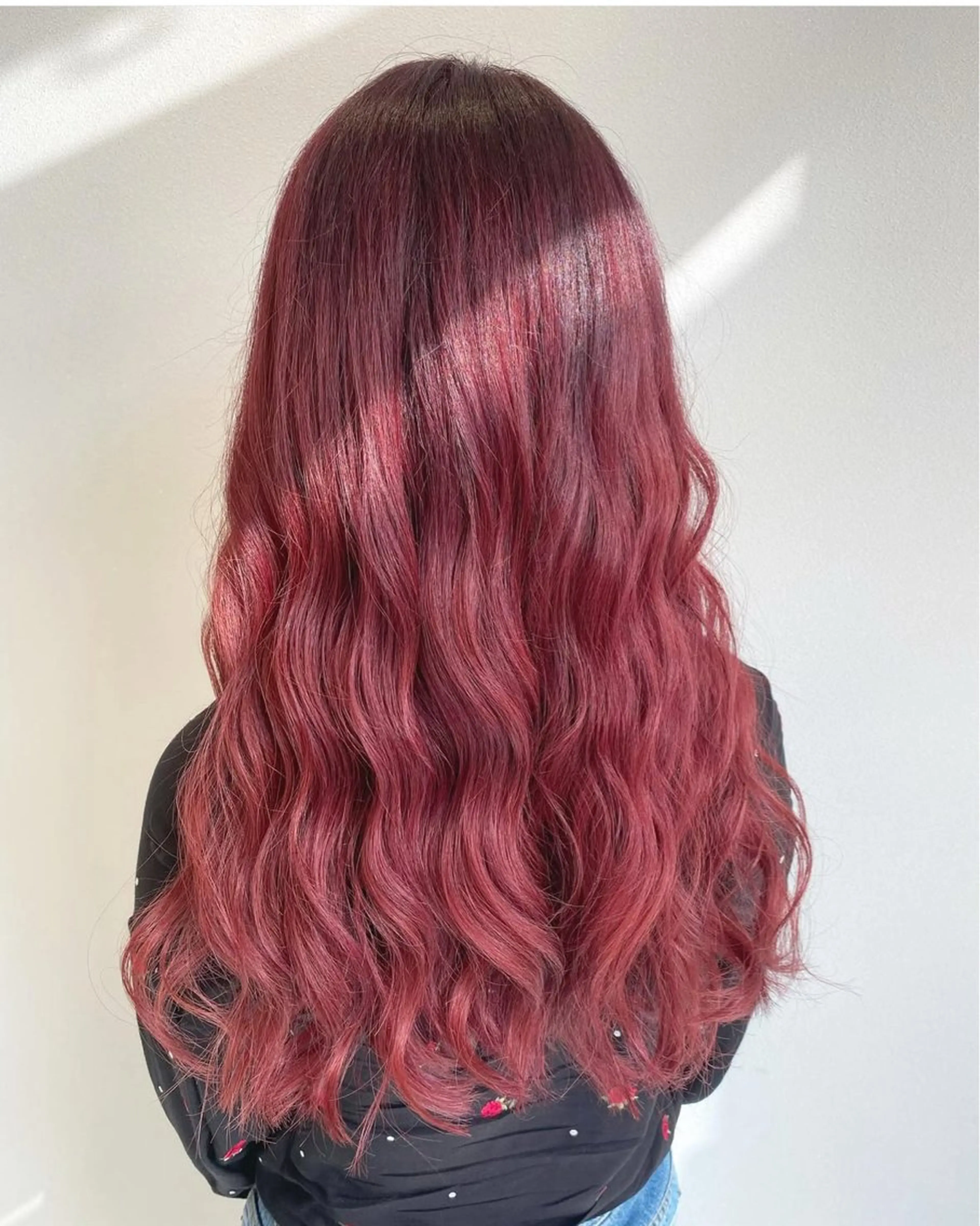 ロング カラー ピンクカラー ローズカラー 💘韓国カラー💘 クルミのヘアスタイル