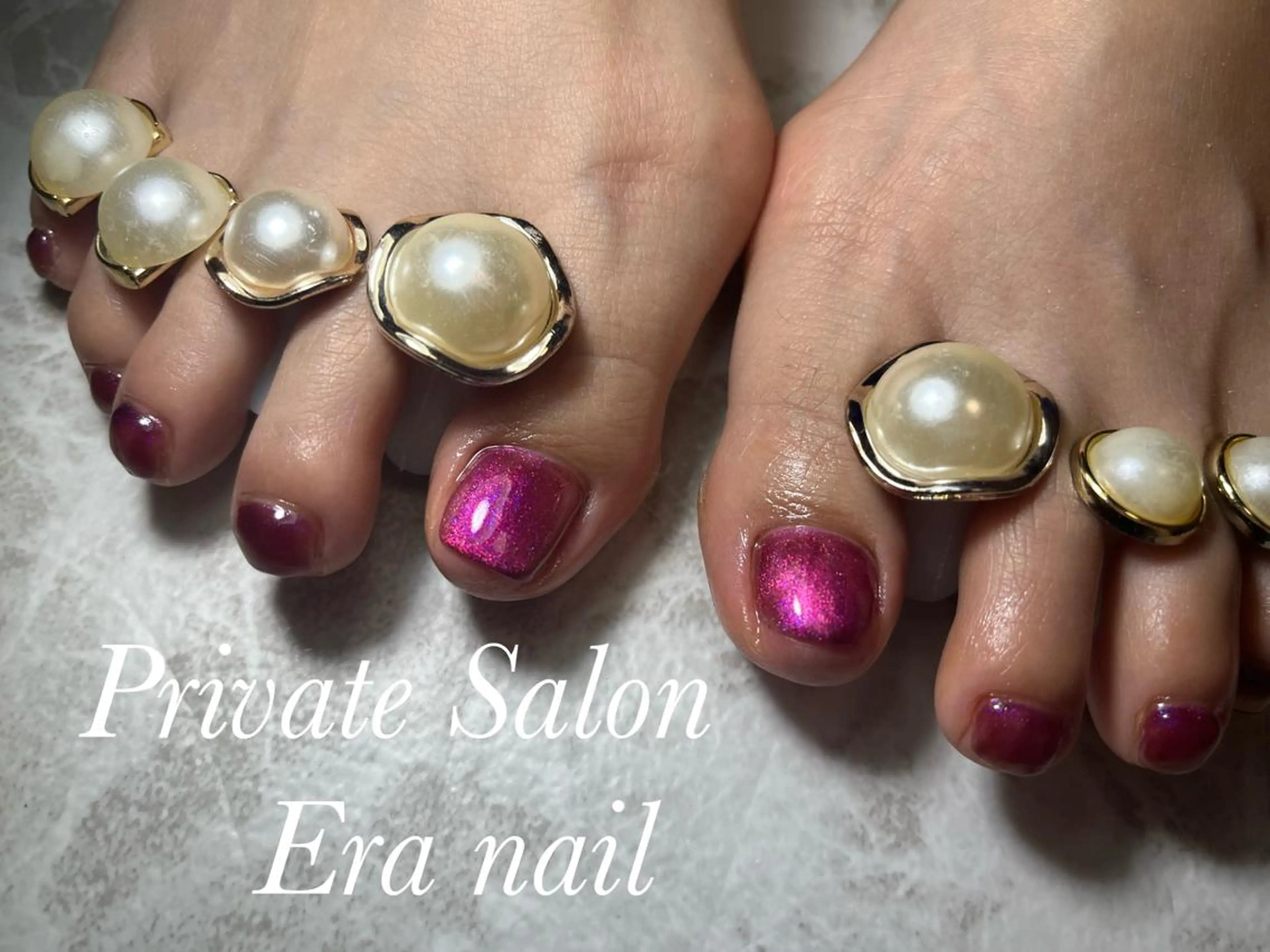 ネイル フットネイル マグネットネイル マグネットワンカラー ワンカラーネイル Era nailのネイルデザイン