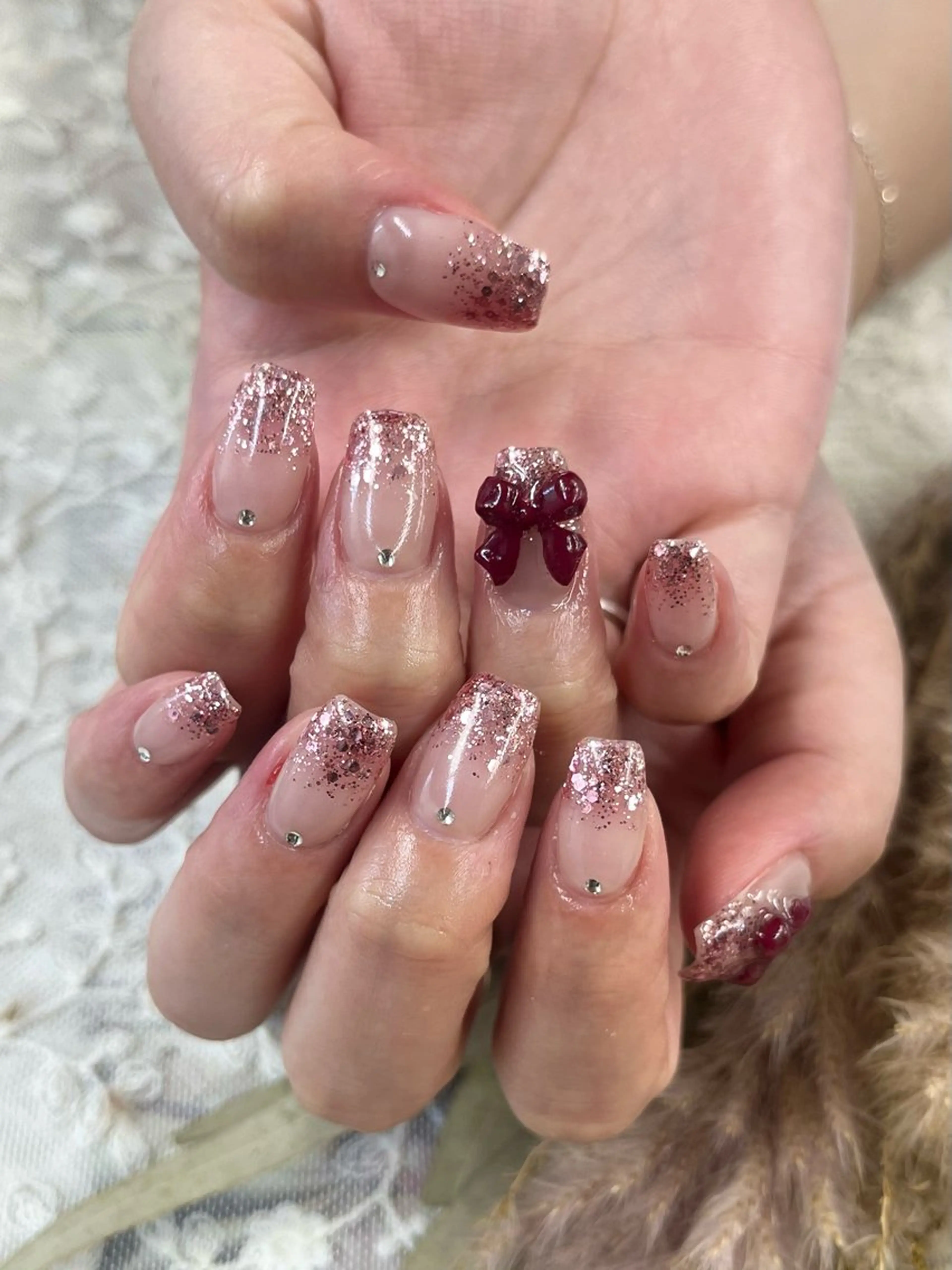 ネイル リボン ハンドネイル Basic町田本店 Suzunaのネイルデザイン