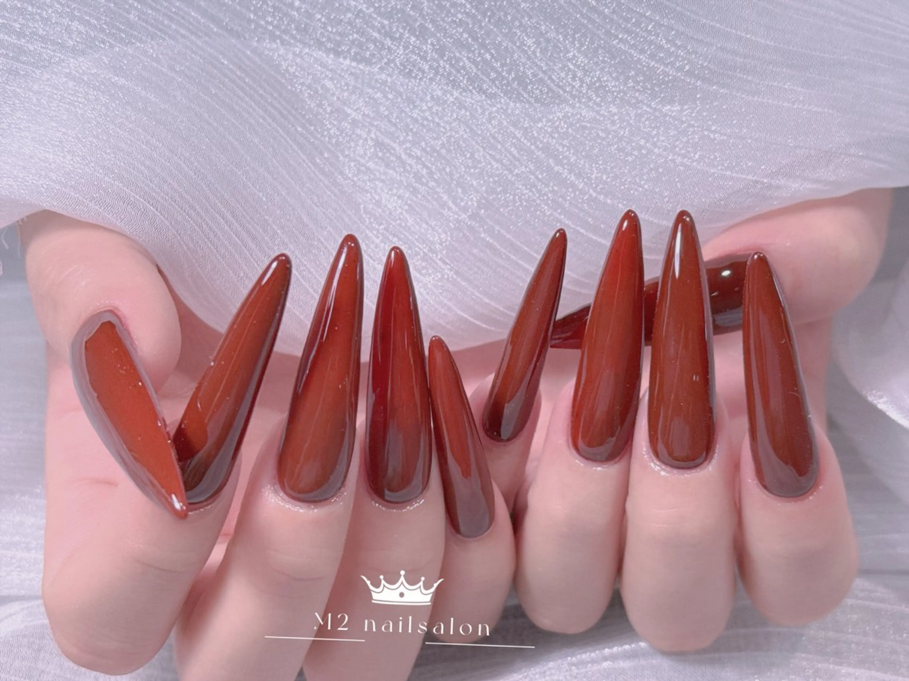 ネイル ジェルネイル 韓国ネイル マグネットネイル パラジェル ワンホンネイル ハンドネイル 長さだし専門店 M2　rikaのネイルデザイン