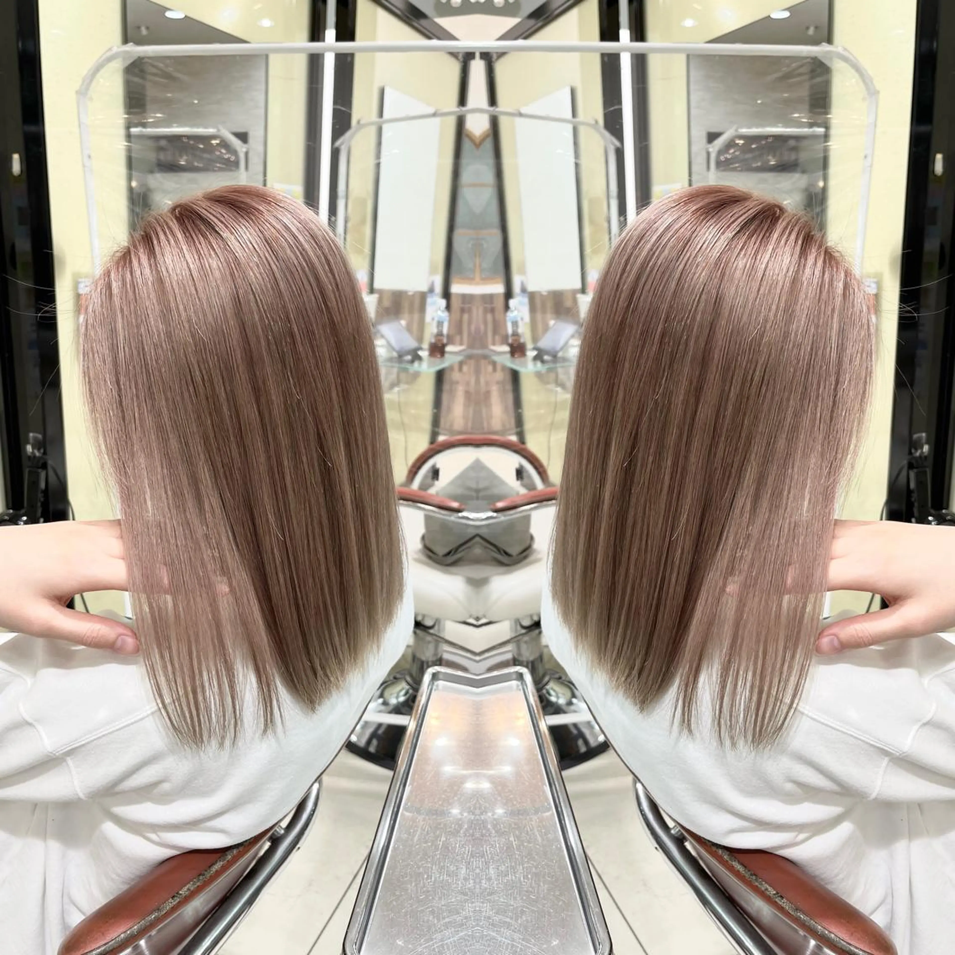 ミディアム カット ヘアカラー トリートメント Y Uのヘアスタイル