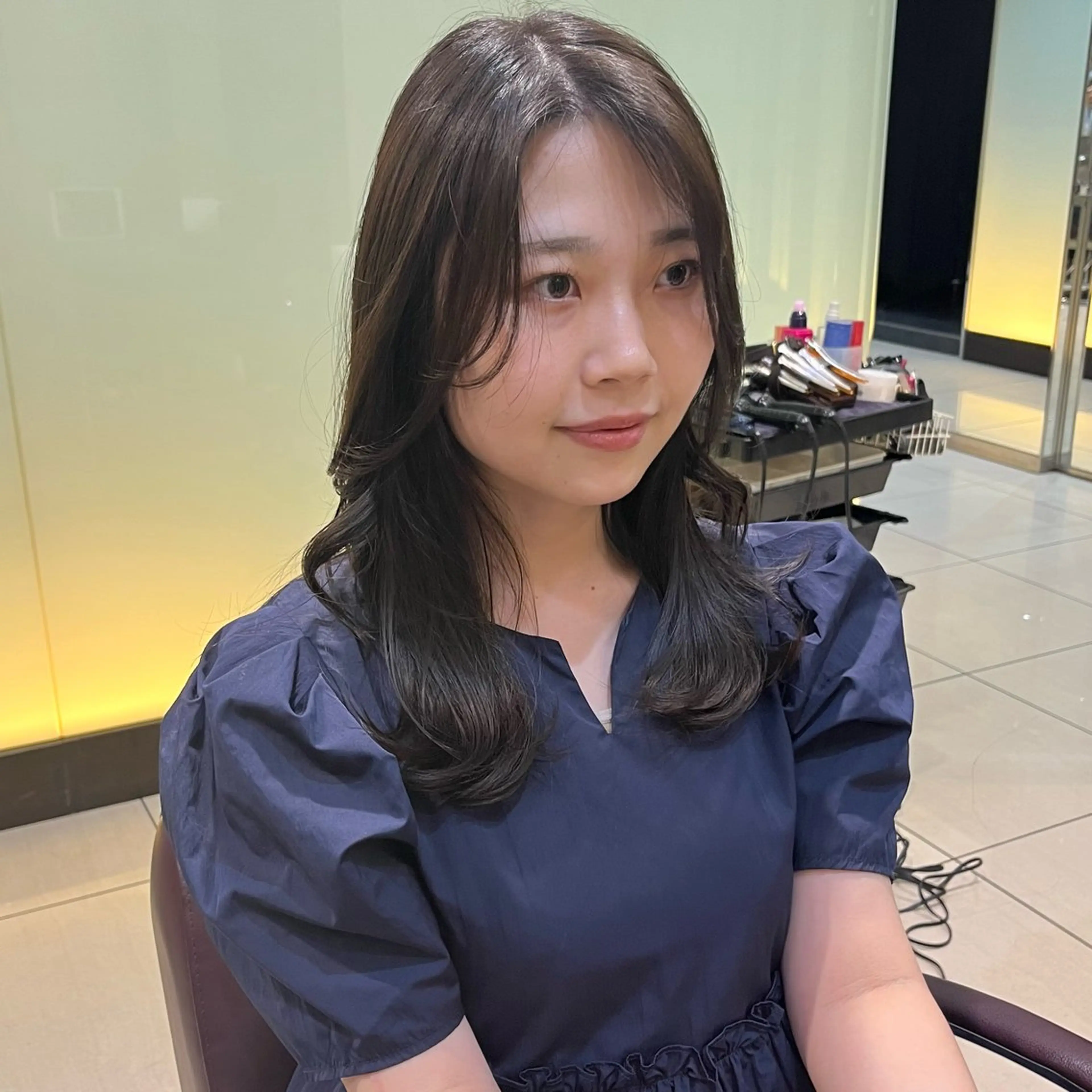 ミディアム タンバルモリパーマ 礒井メンキのヘアスタイル