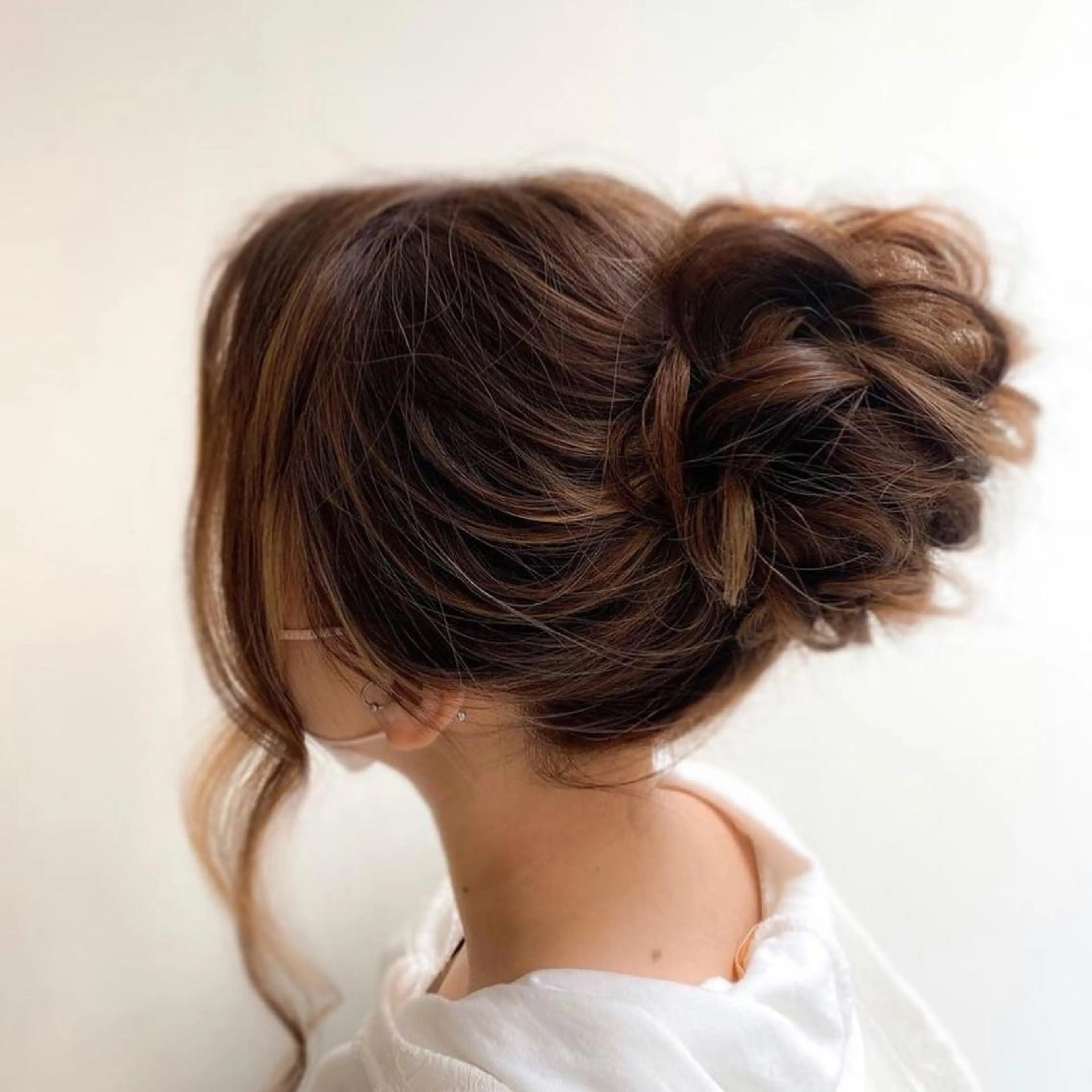 ロング お団子ヘア ヘアセット 竹野 実優のヘアスタイル