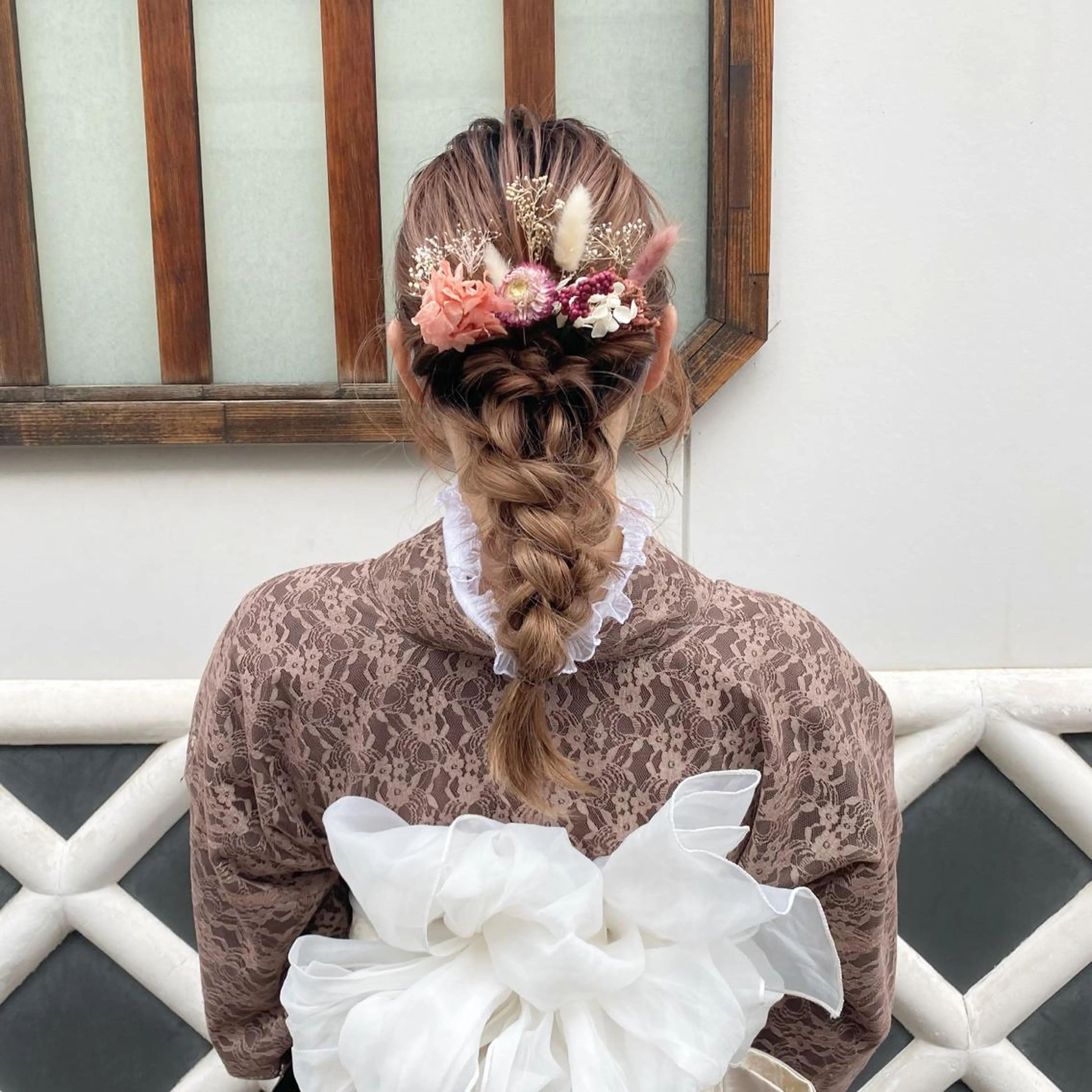 ロング ヘアアレンジ 成人式 着物ヘア 髪飾り 伊藤 玲衣のヘアスタイル