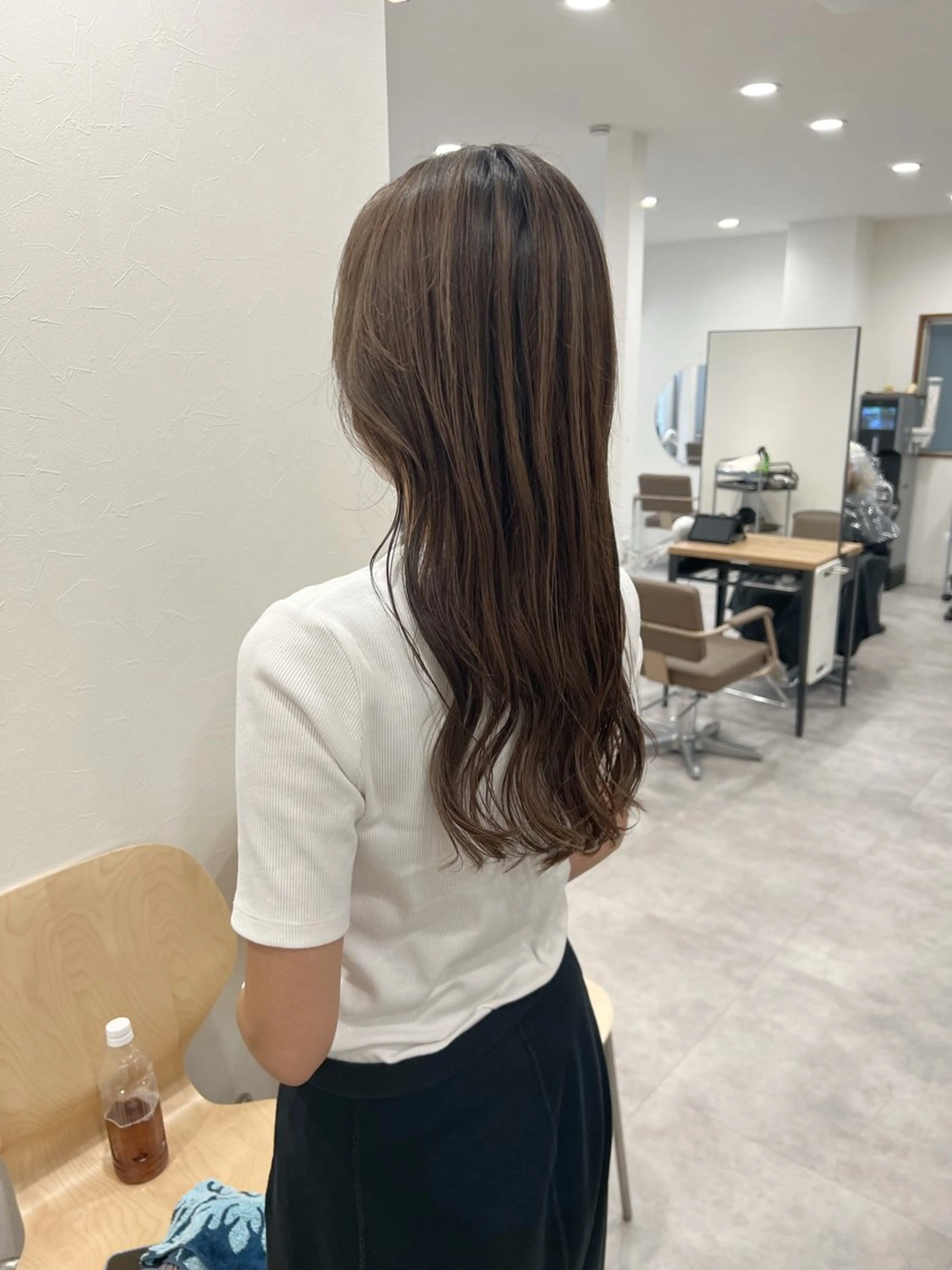 ロング カラー グレージュ ハイライトカラー ハイライト ヘアカラー ボブ/ハイトーン 福生Radix 下田のヘアスタイル