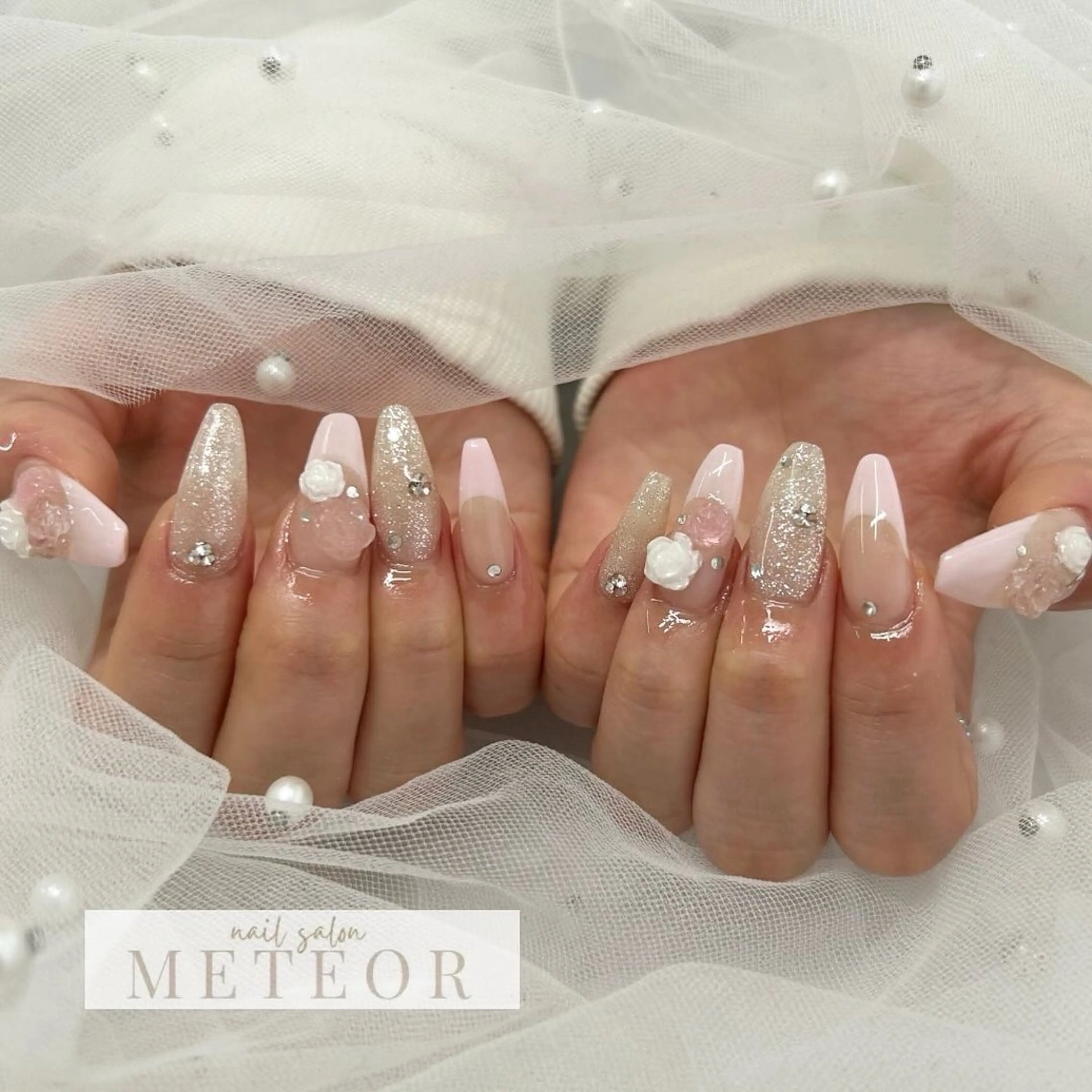 ネイル フレンチネイル パステルネイル ピンク 春ネイル 夏ネイル ハンドネイル METEOR💫 staffのネイルデザイン