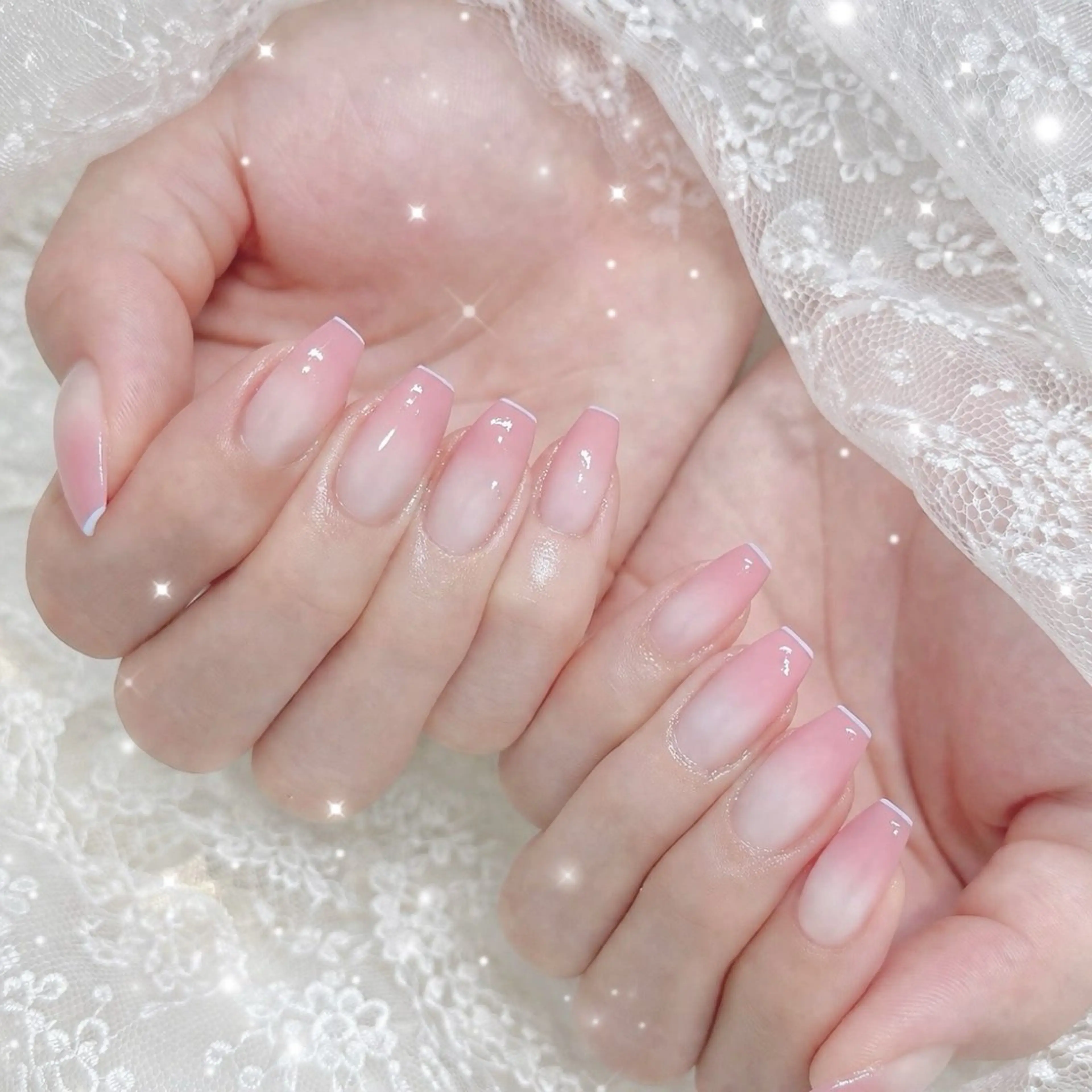 オフ無し🩵カラーグラデーション💅の写真