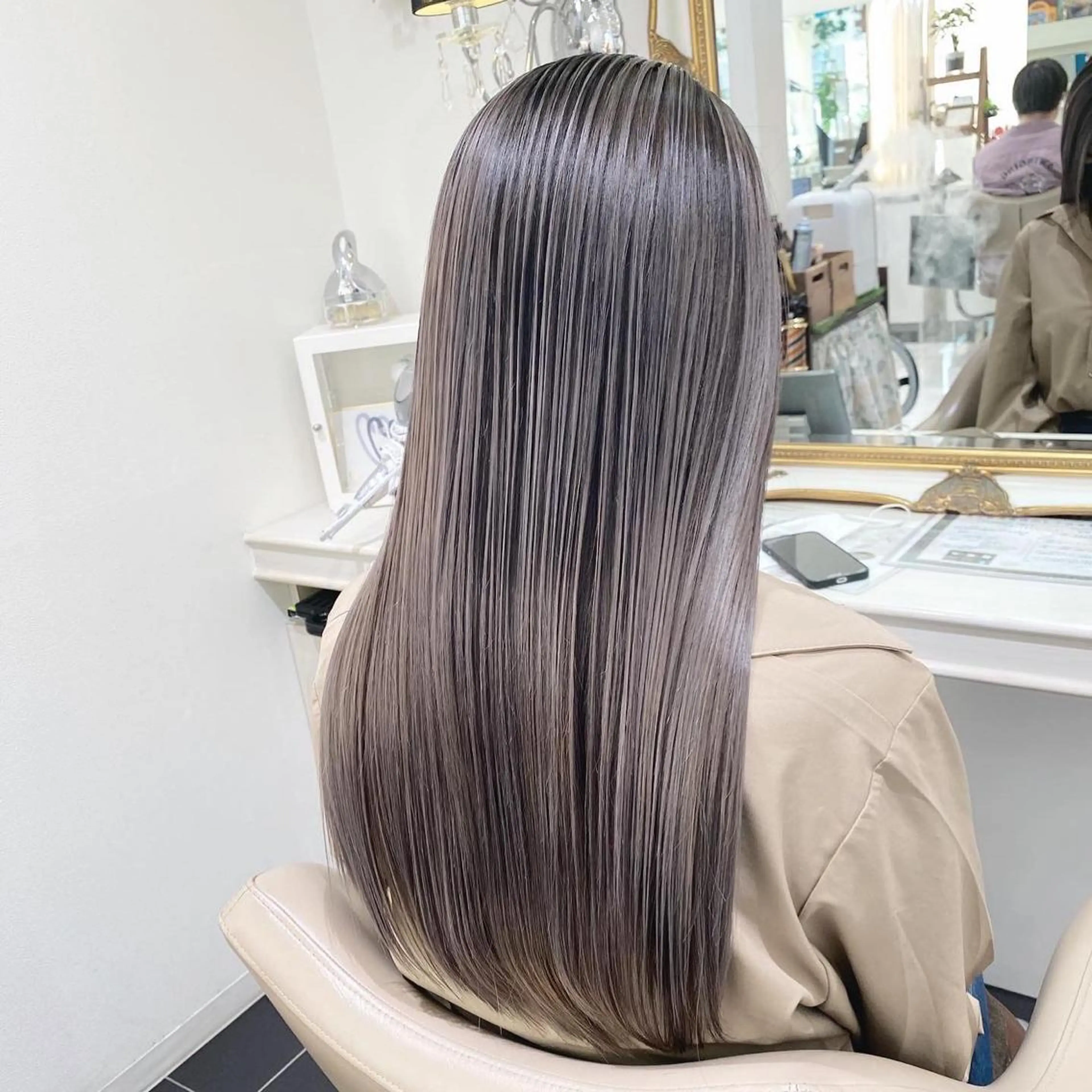 セミロング カラー バレイヤージュ 髪質改善 レイヤーカット カット ヘアカラー トリートメント 山崎俊輔/髪質改善 /バレイヤージュのヘアスタイル