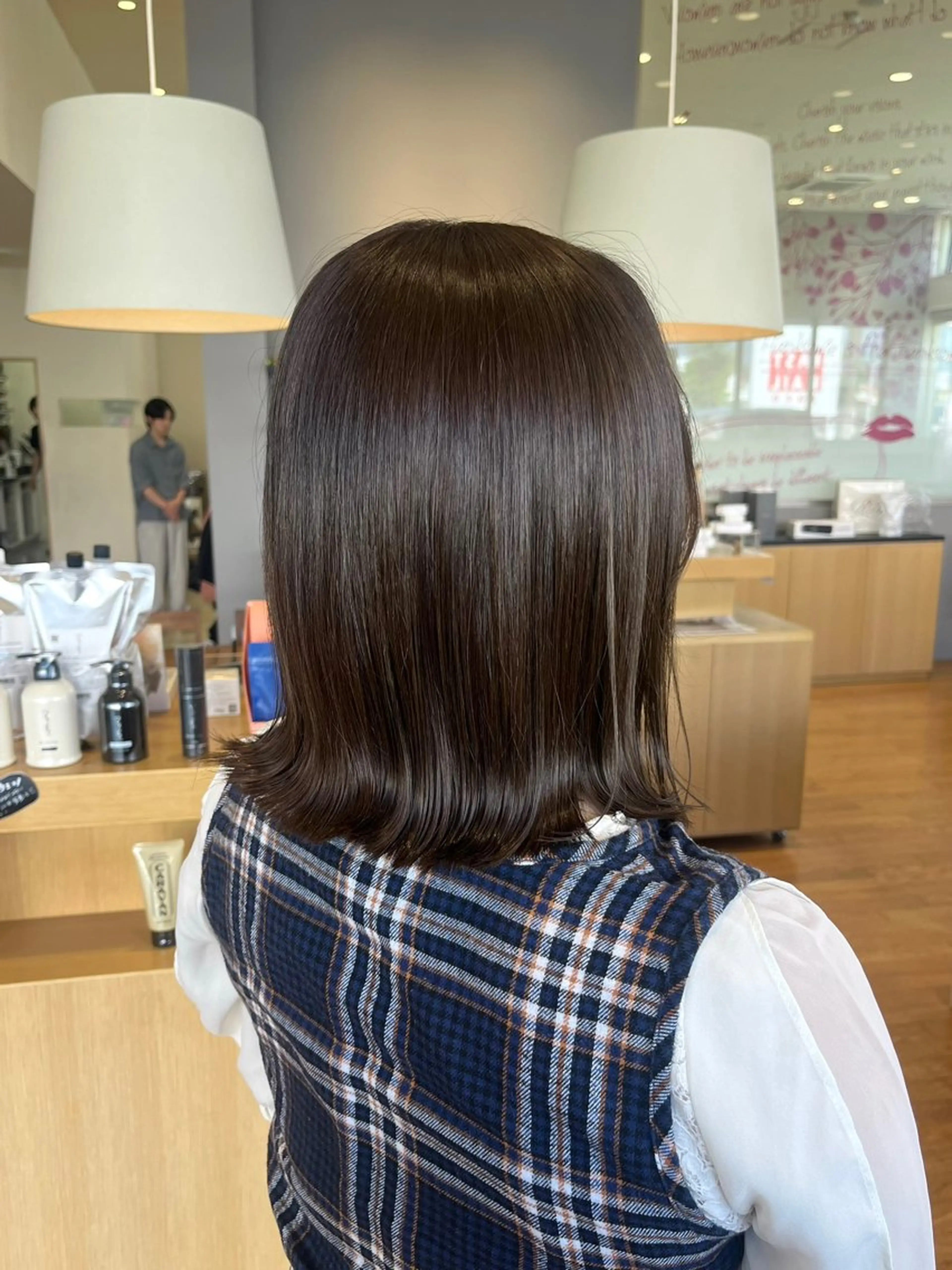 ミディアム カラー ブラウンカラー 透明感カラー オリーブブラウン オレンジ ヘアカラー 梶原 美保のヘアスタイル