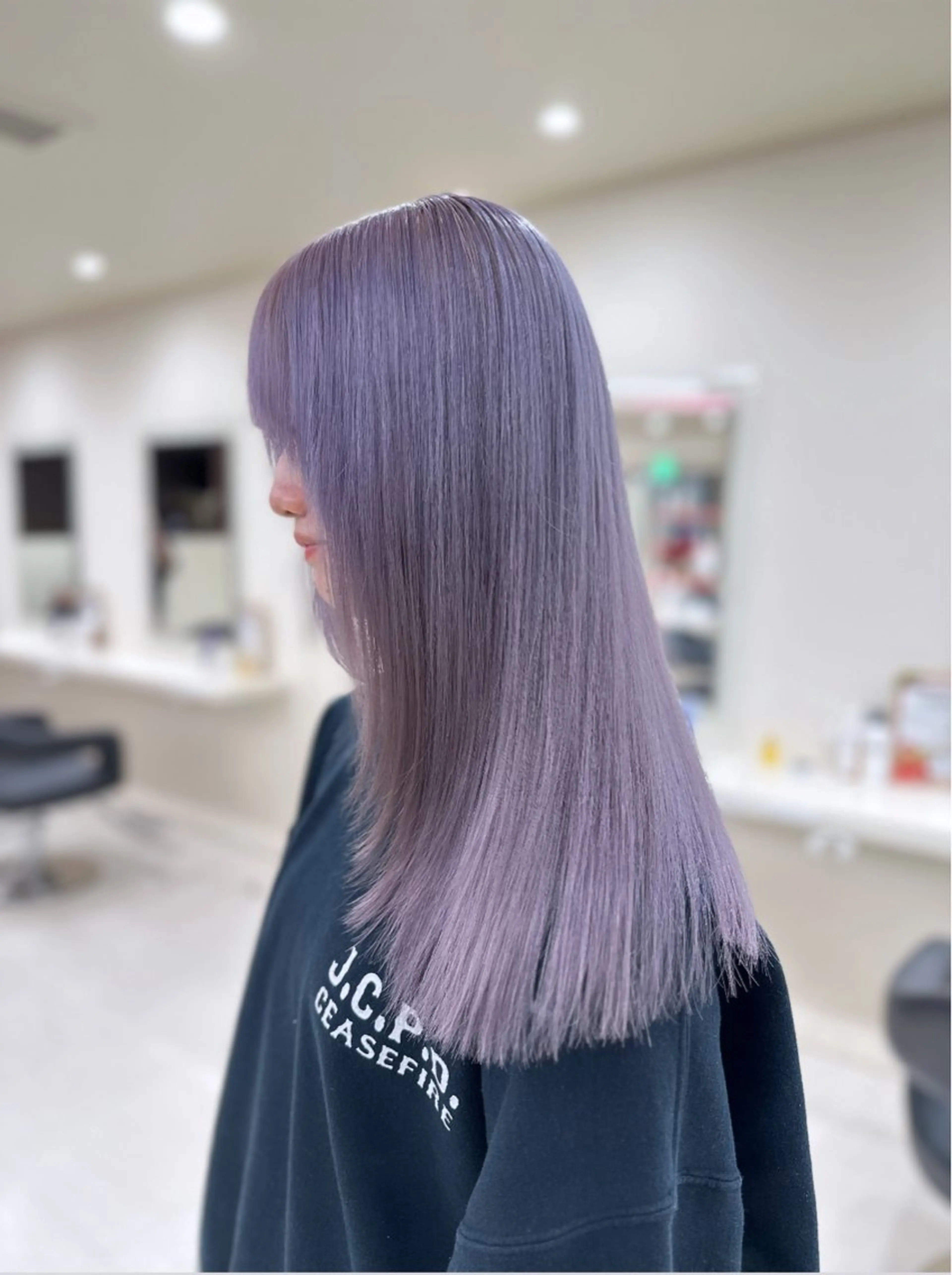 ロング カラー ヘアアレンジ ヘアカラー 艶カラー/ハイトーン /レイヤーカットのヘアスタイル