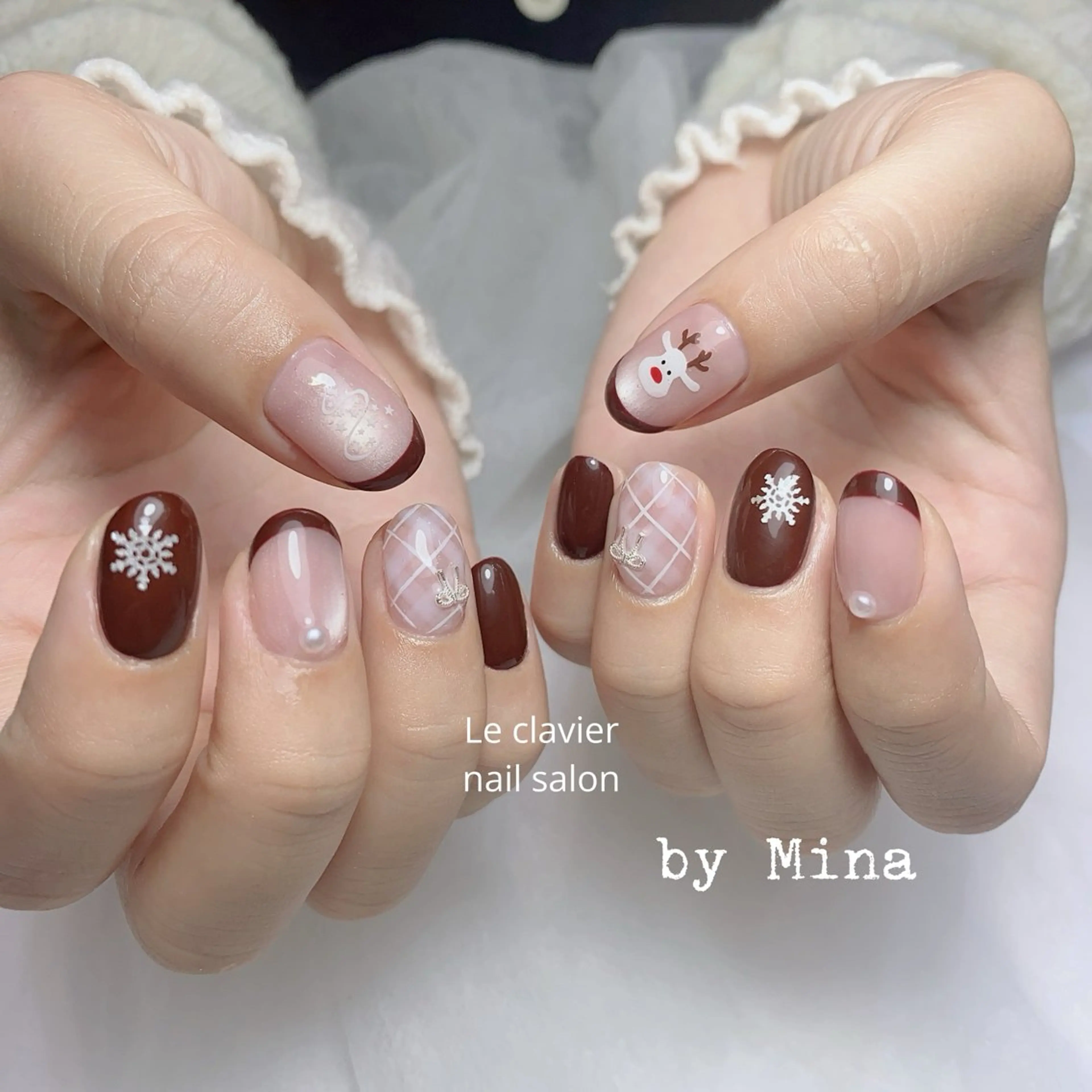 ネイル アートネイル 長さ出し ジェルネイル パラジェル スカルプネイル Mina Nailのネイルデザイン