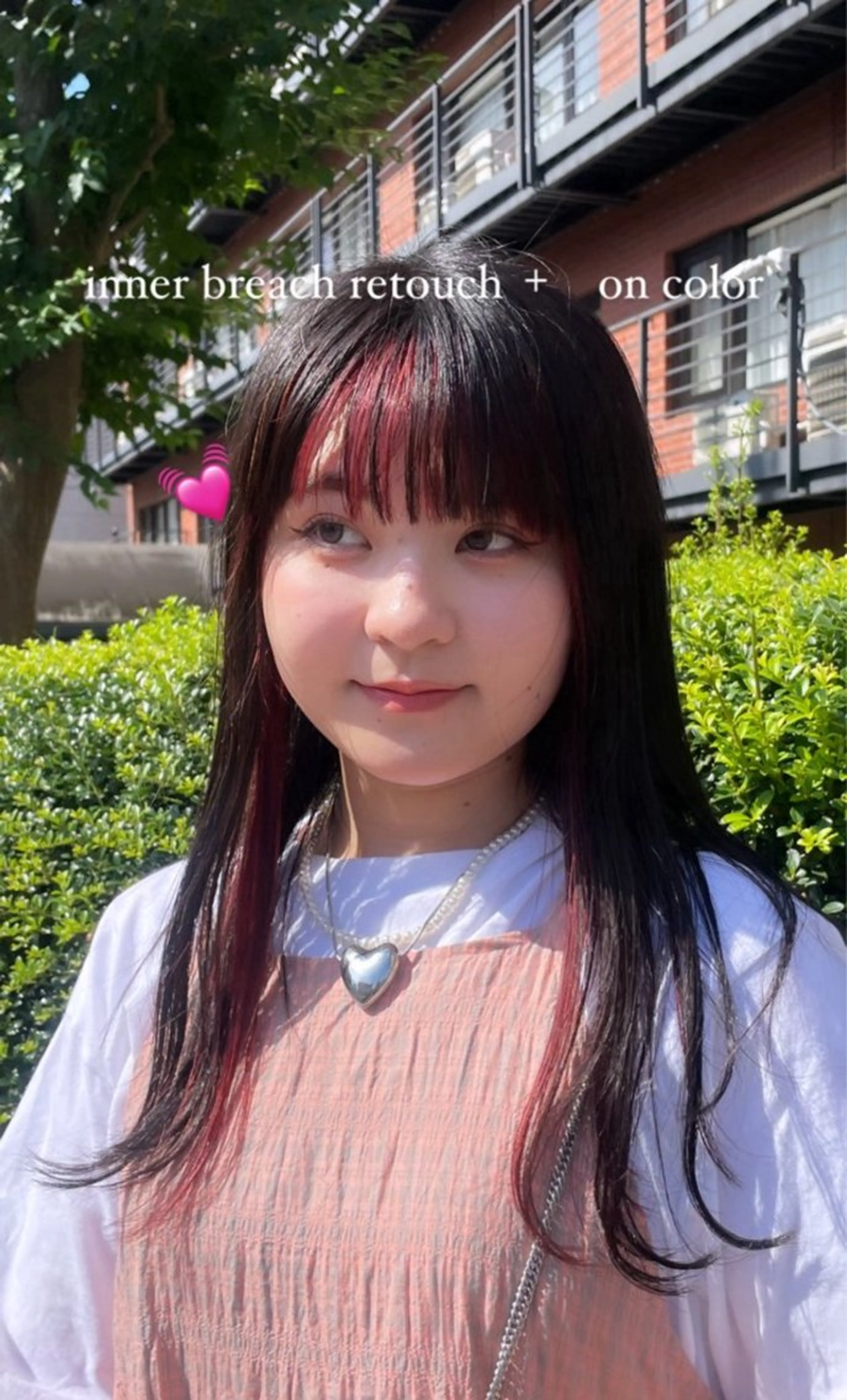 セミロング カラー インナーカラー ローズカラー ヘアカラー ショート/似合わせ パーマ/KANOのヘアスタイル