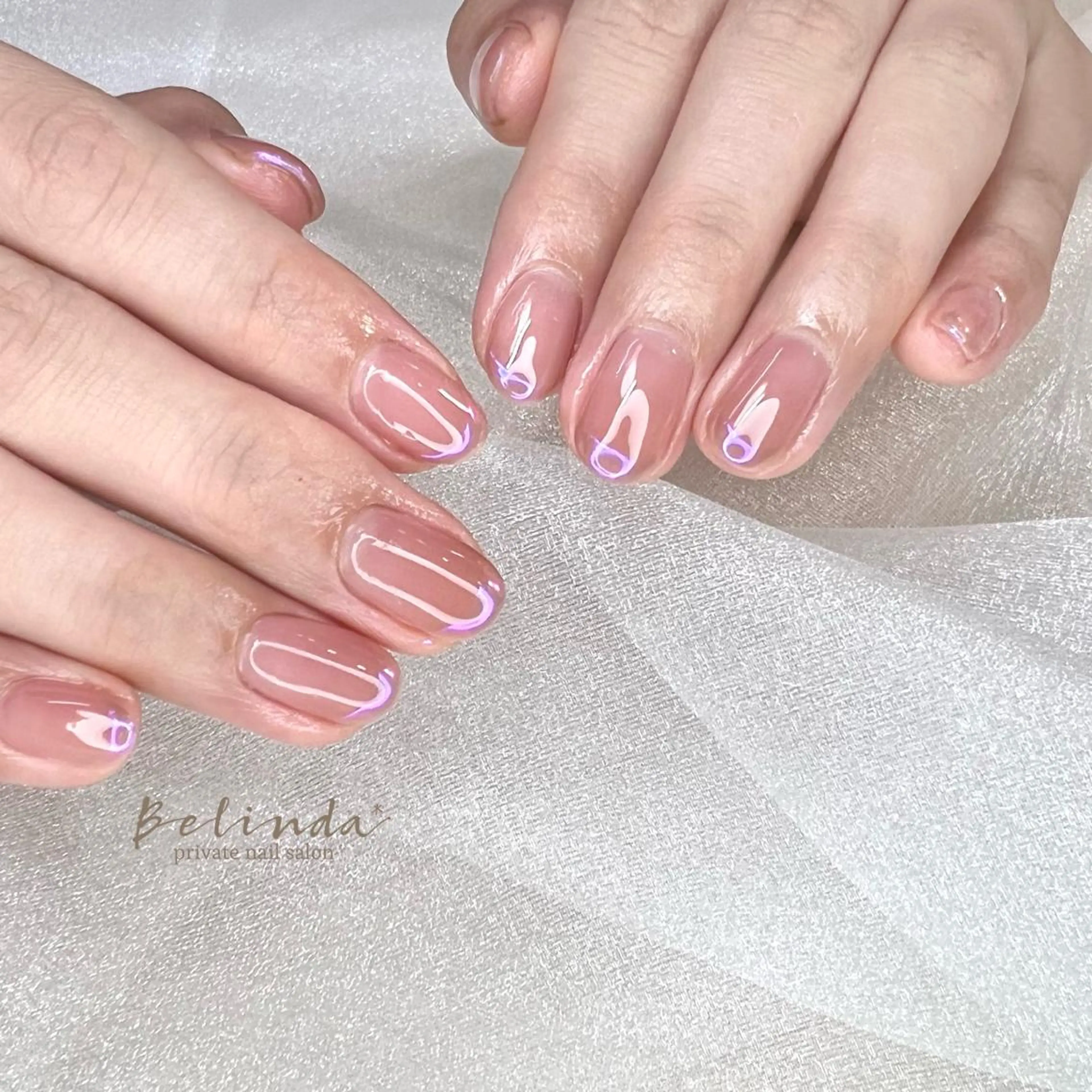 ネイル オーロラネイル フレンチネイル ハンドネイル Belinda Nailのネイルデザイン