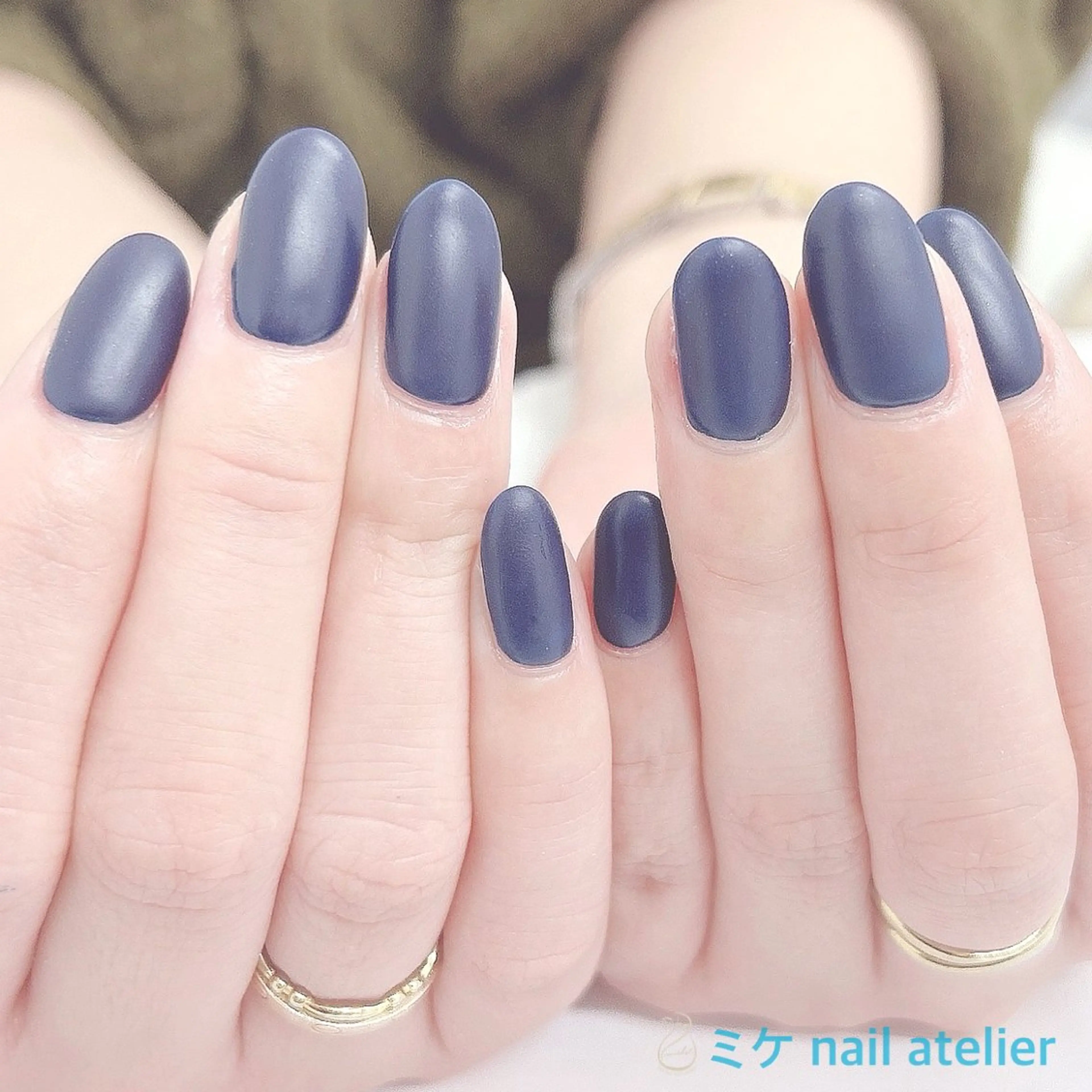 ネイル ジェルネイル マットネイル ネイビー ワンカラーネイル ハンドネイル h. rikaのネイルデザイン
