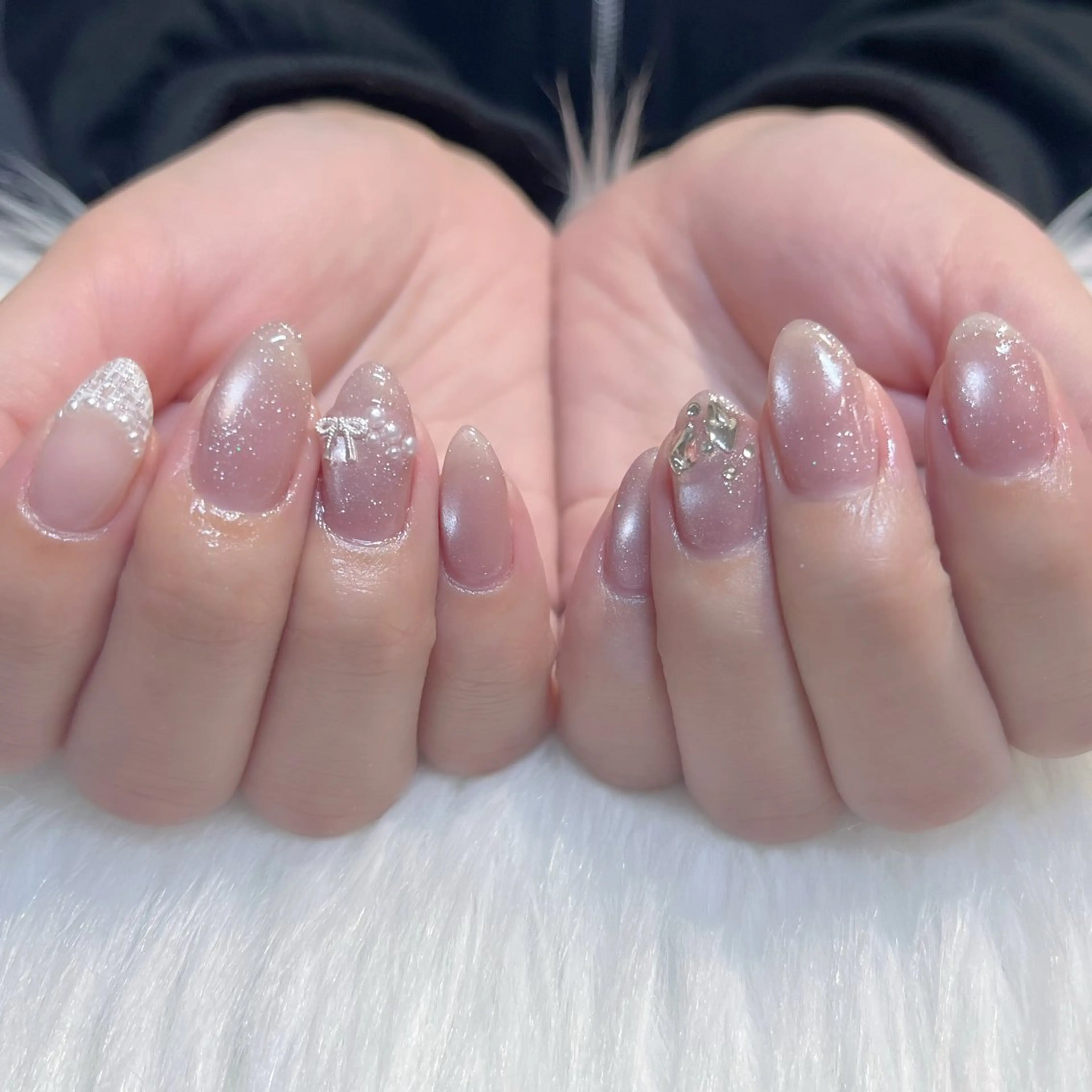 ネイル アートネイル ガーリー 韓国ネイル 持ち込み ワンホンネイル KOKONA 🎀のネイルデザイン