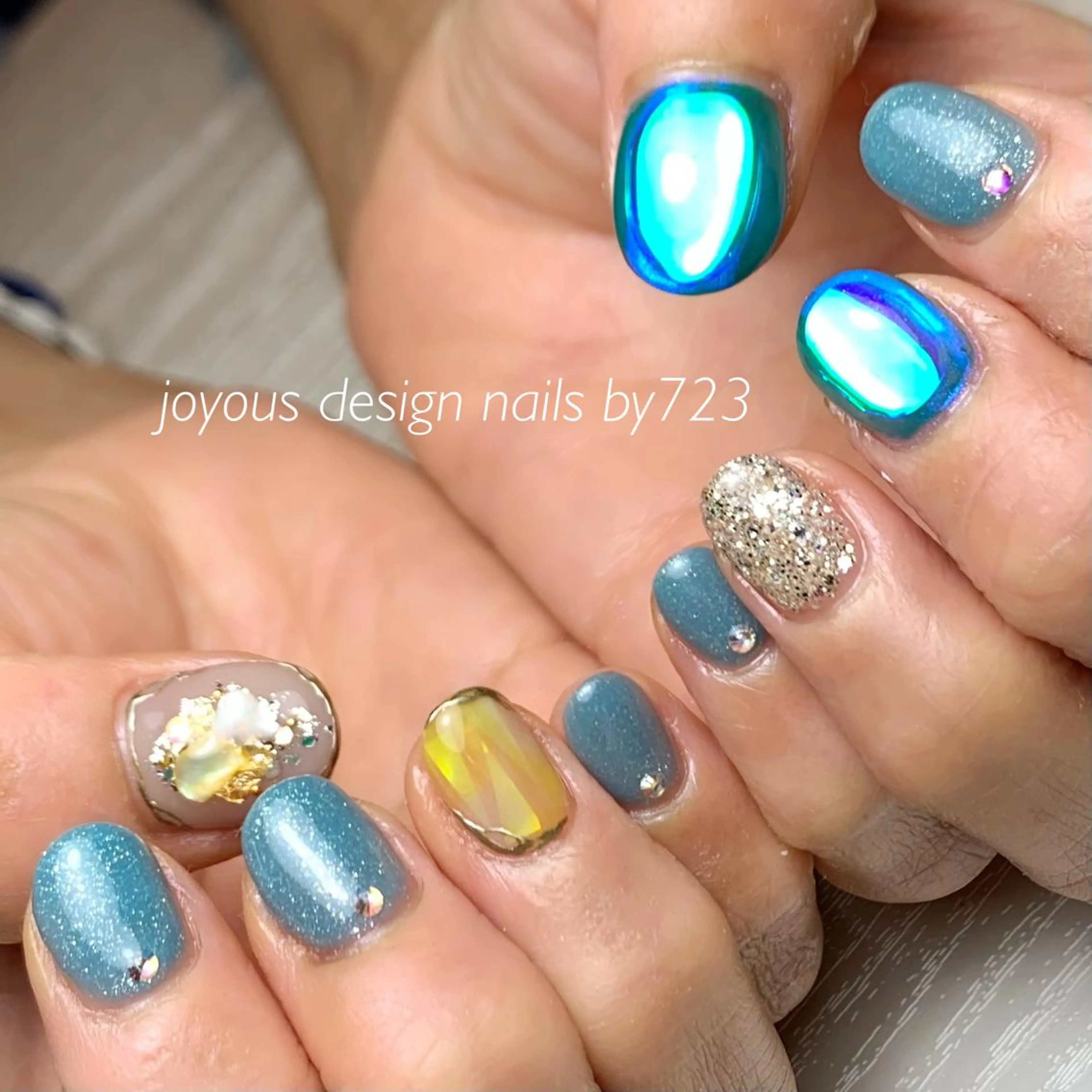 ネイル ストーンネイル ハンドネイル jdn natsumiのネイルデザイン