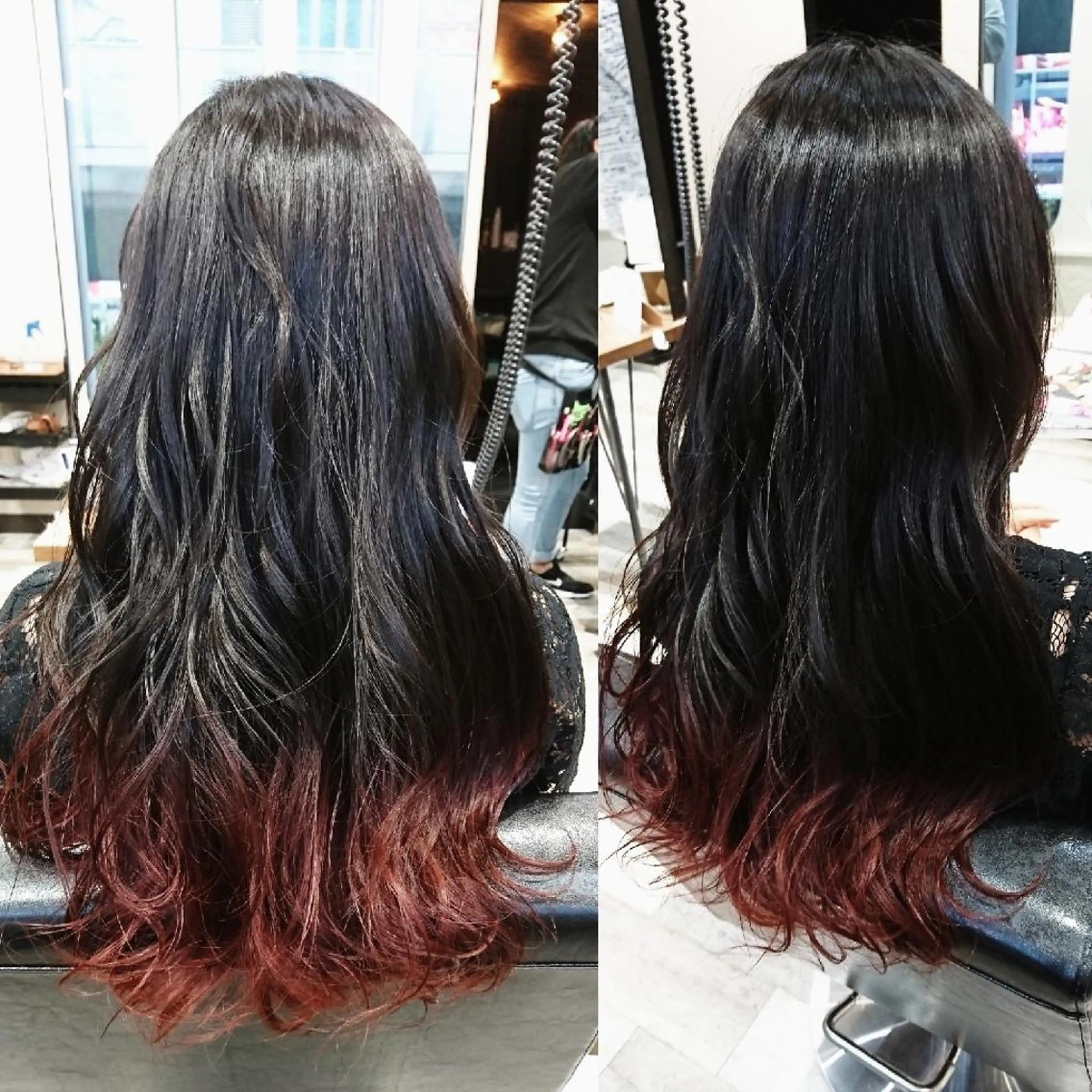 ロング カラー ヘアアレンジ ボルドーカラー レッドカラー 艶カラー/インナー /グラデ/大西小百合のヘアスタイル
