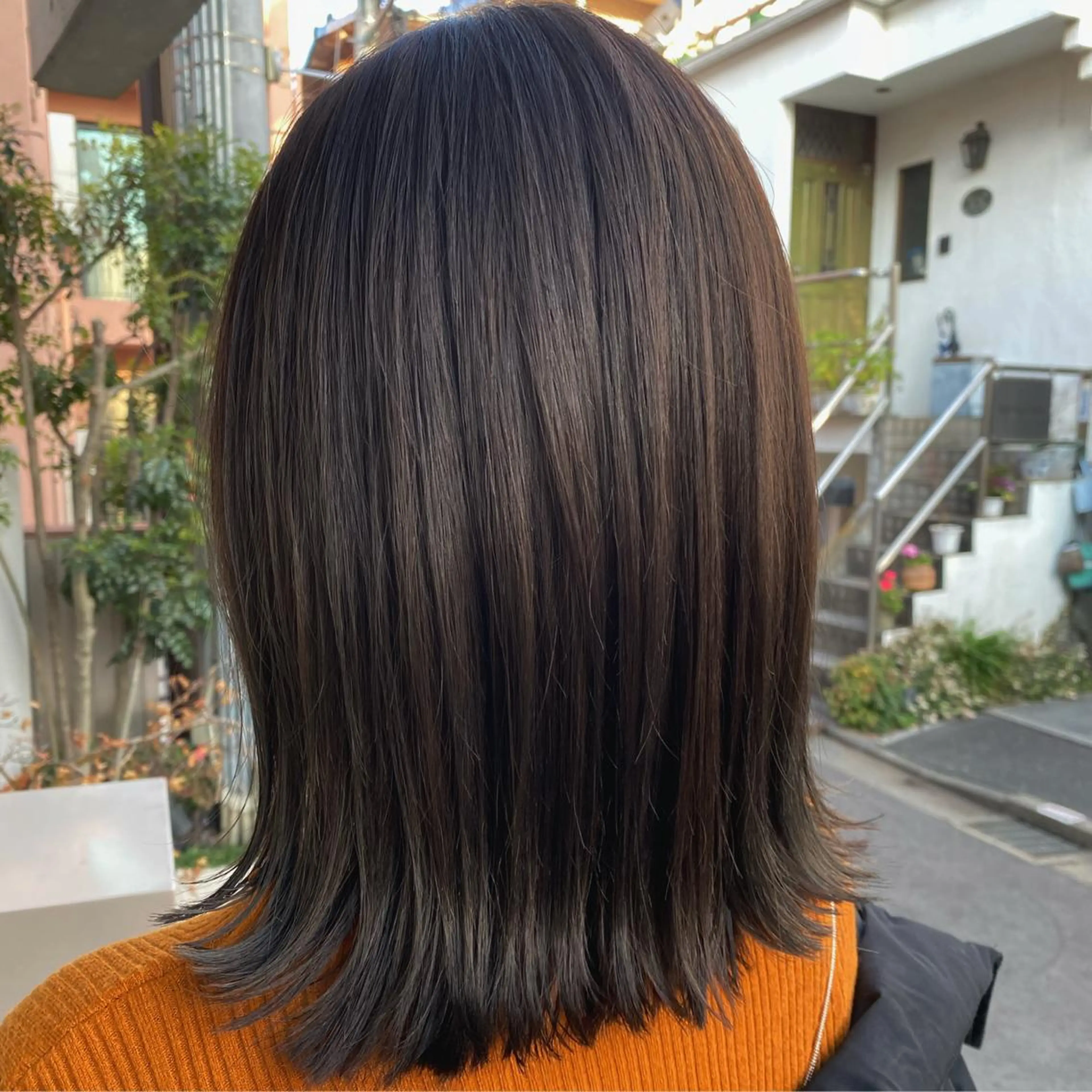 ミディアム カラー ブラウンカラー グレージュ/レイヤー /韓国ヘア/RISAのヘアスタイル