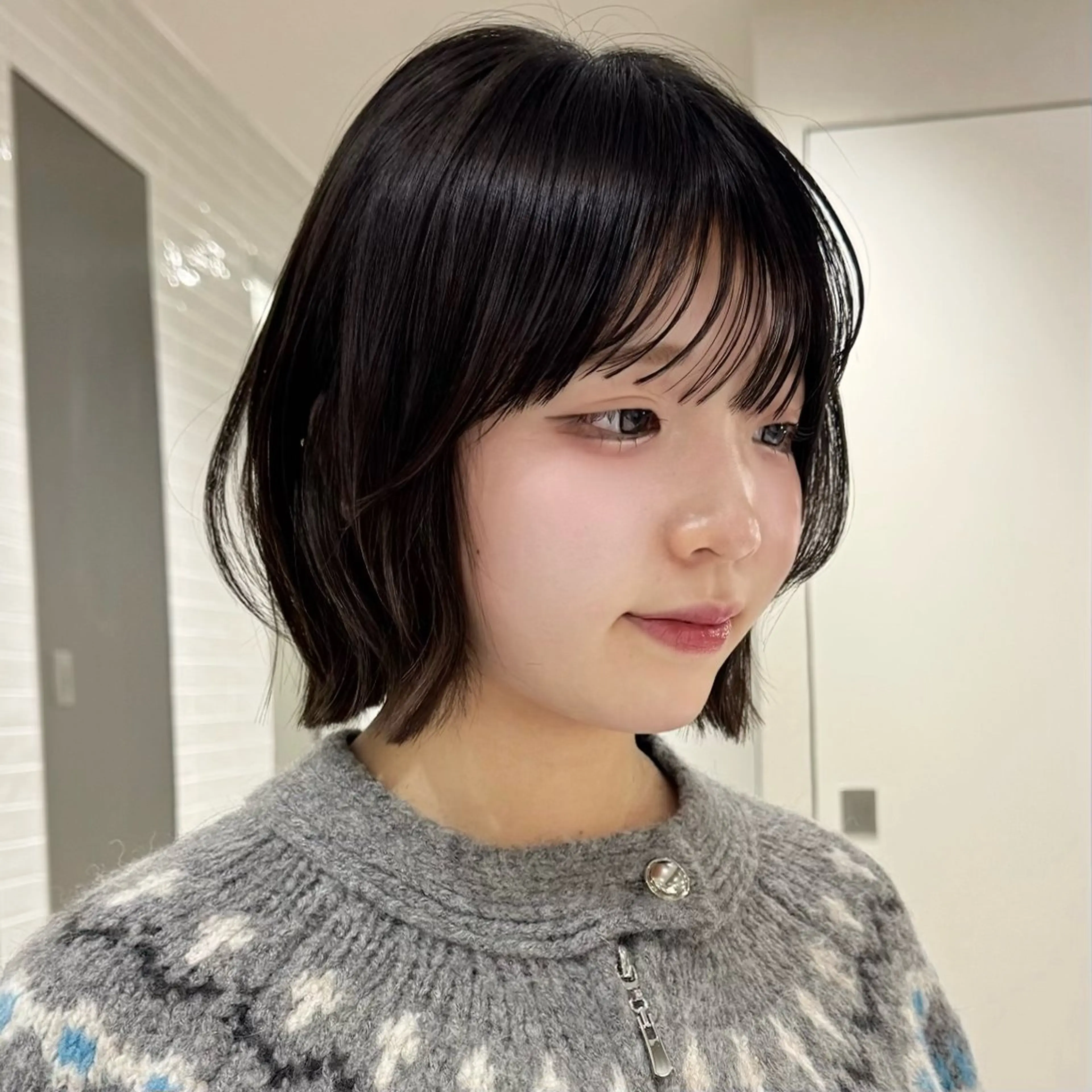 ショート ボブレイヤー ボブ レイヤーカット nonel.所属・透明感🍨レイヤー ヘアセット/miyuのヘアスタイル