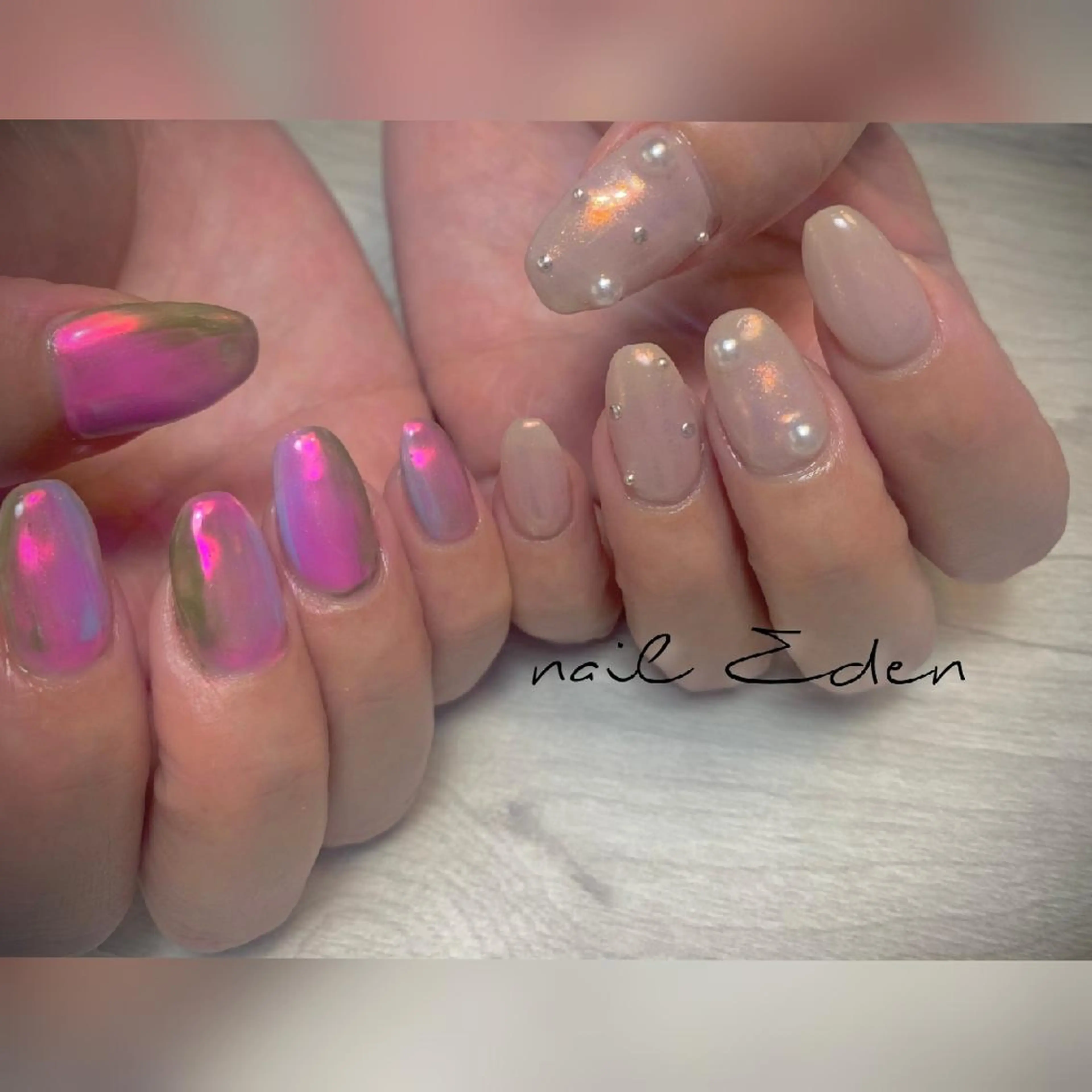 ネイル オーロラネイル 持ち込み Eden ♾️のネイルデザイン