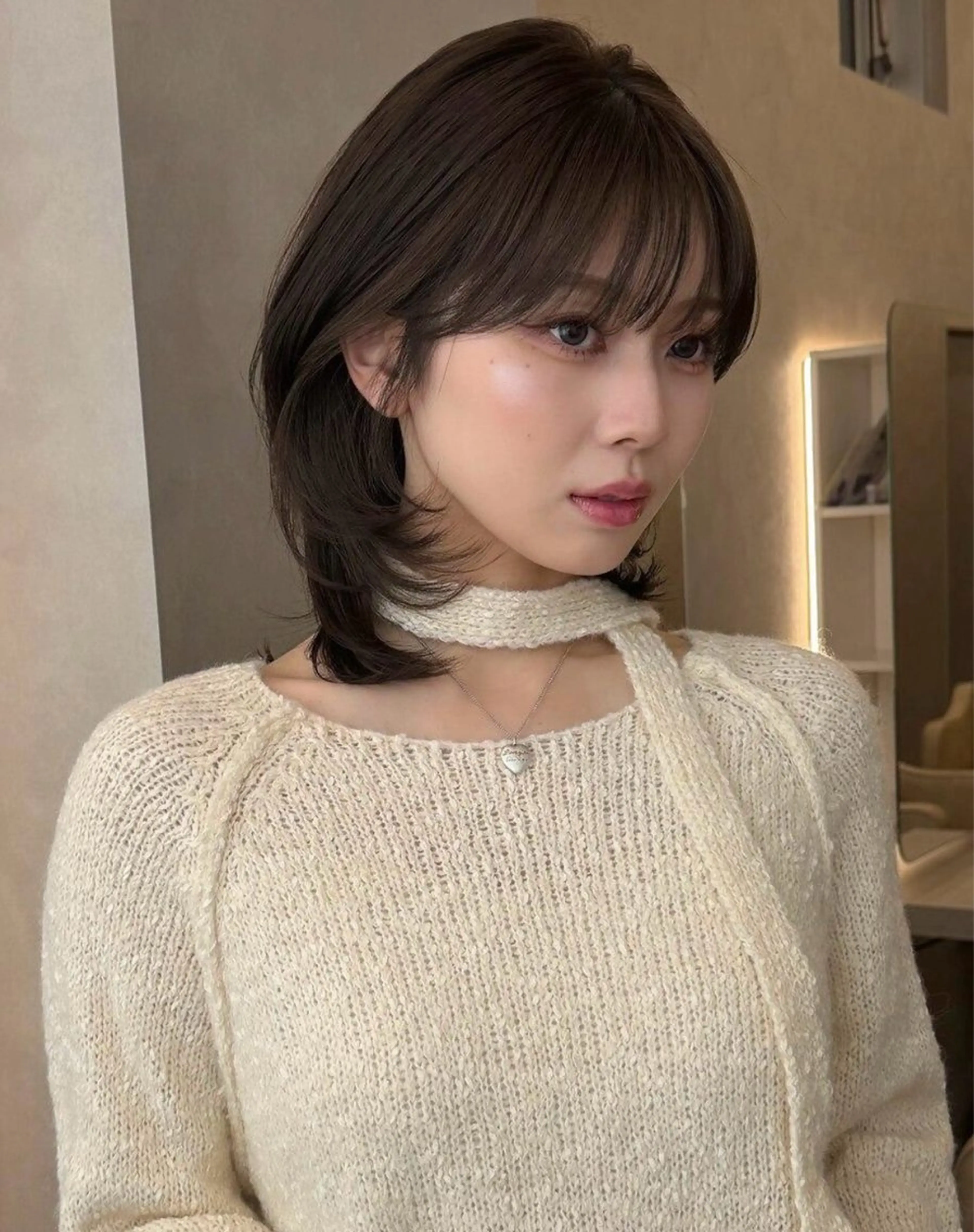 ミディアム カラー カット ヘアカラー トリートメント 似合わせ美髪ヘア✨ 天王寺．阿倍野🌈のヘアスタイル