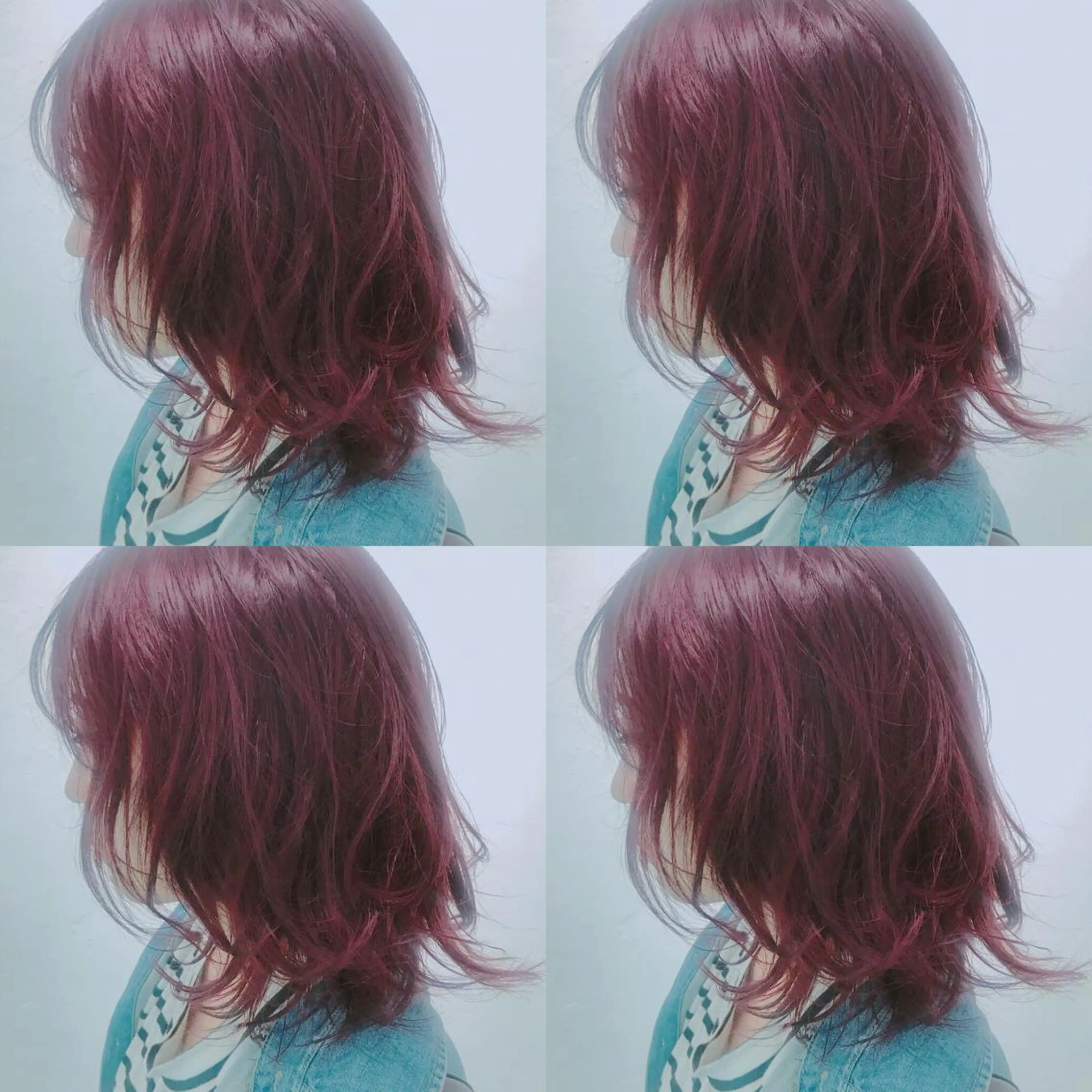 カラー ボルドーカラー イルミナカラー ヘアカラー トリートメント 💓パーマ，💗 レイヤーカットのヘアスタイル