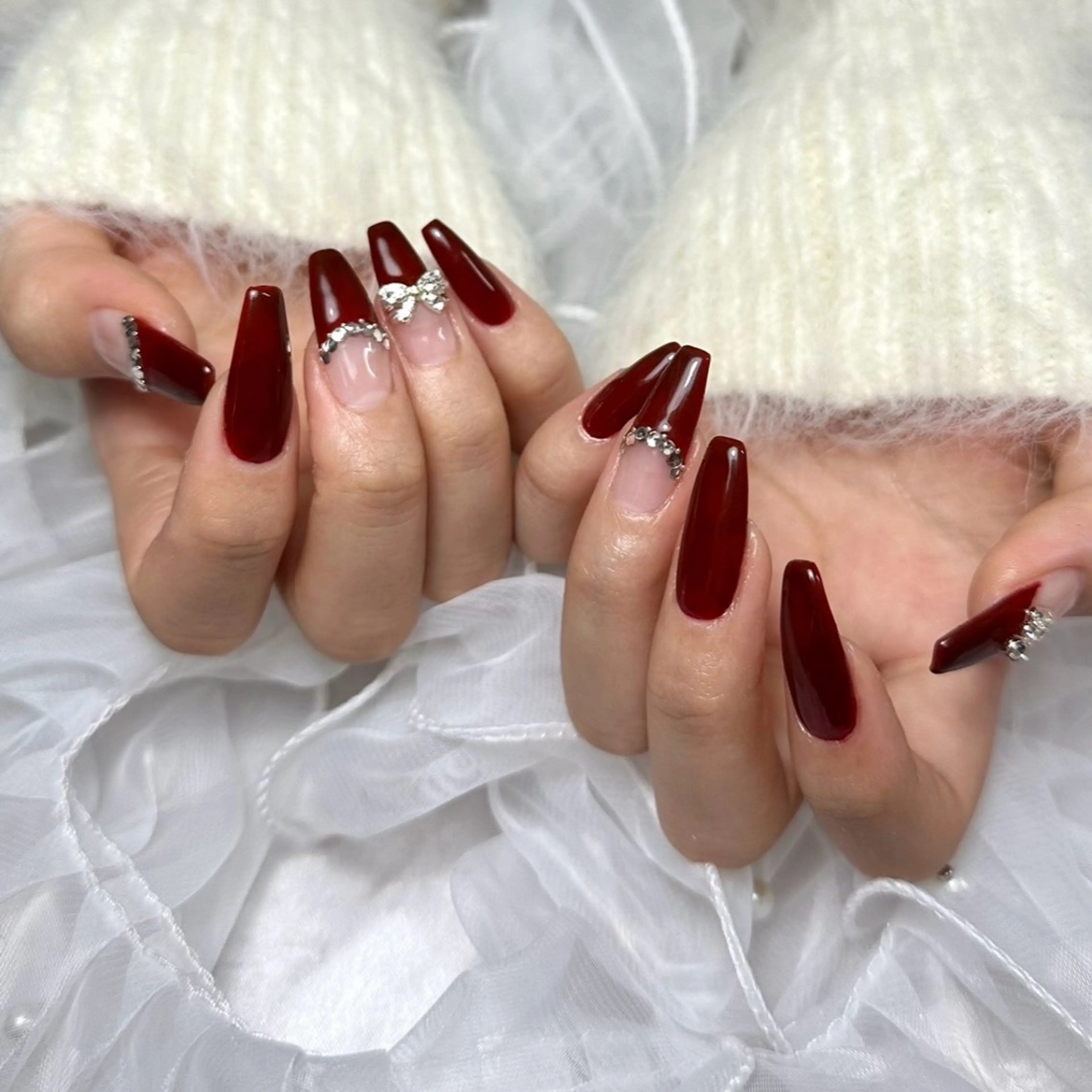 ネイル ボルドー ハンドネイル Largo ラルゴのネイルデザイン