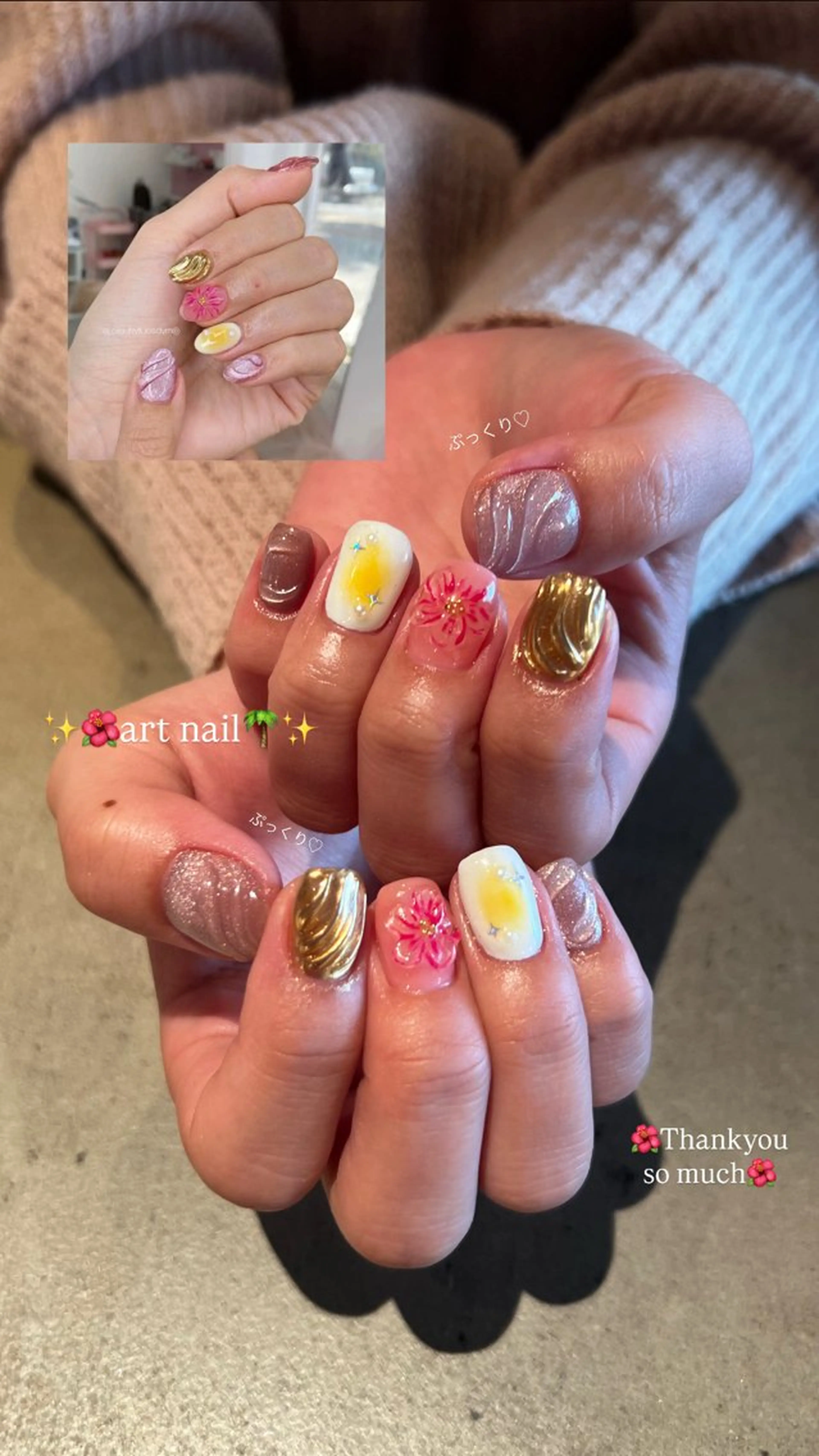 ネイル ぷっくりネイル 夏ネイル ハンドネイル ウエチ ノリカ🐸のネイルデザイン