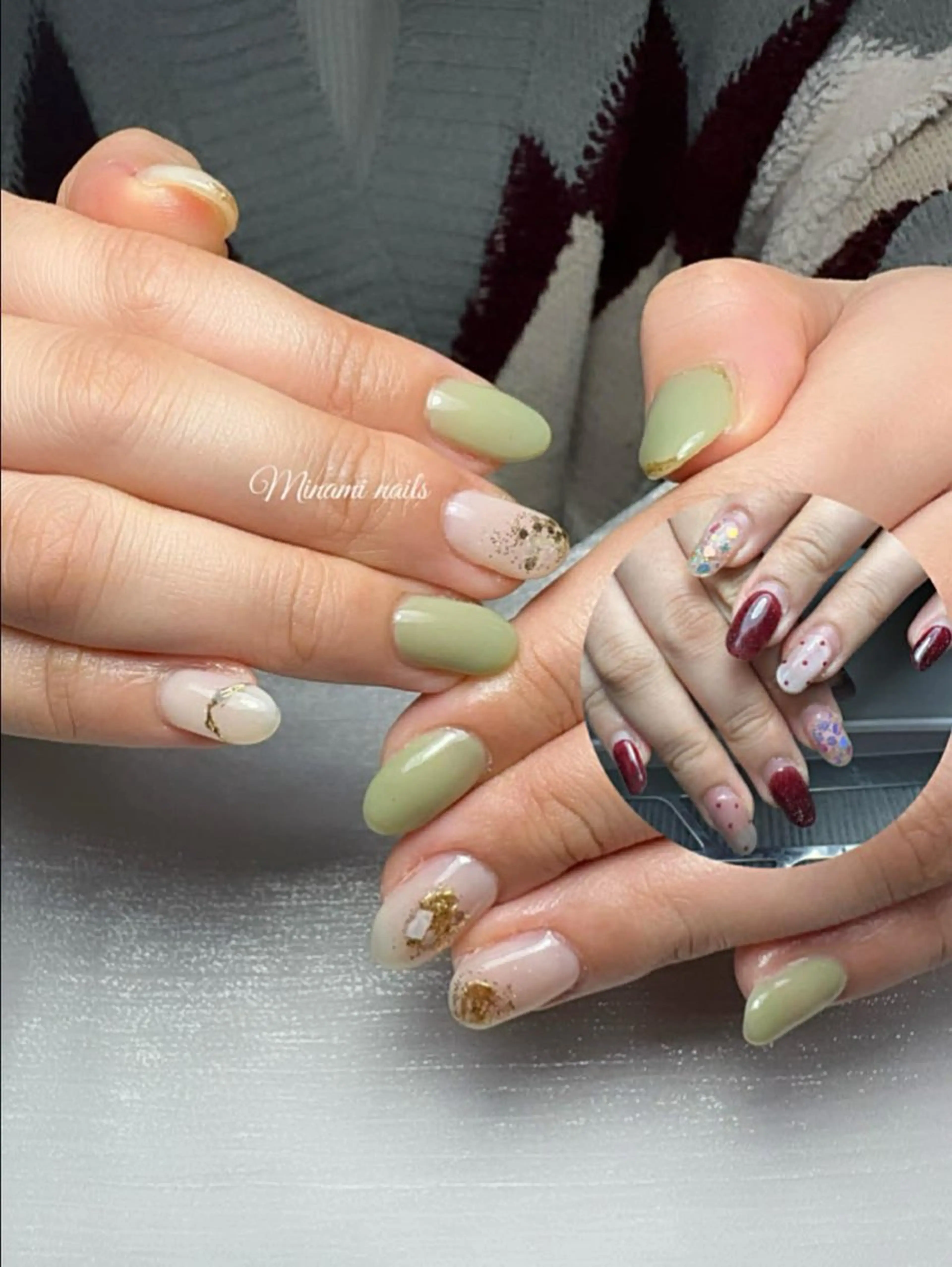 ネイル アートネイル オーロラネイル ガーリー キラキラネイル 韓国ネイル ハンドネイル Minami Nailsのネイルデザイン