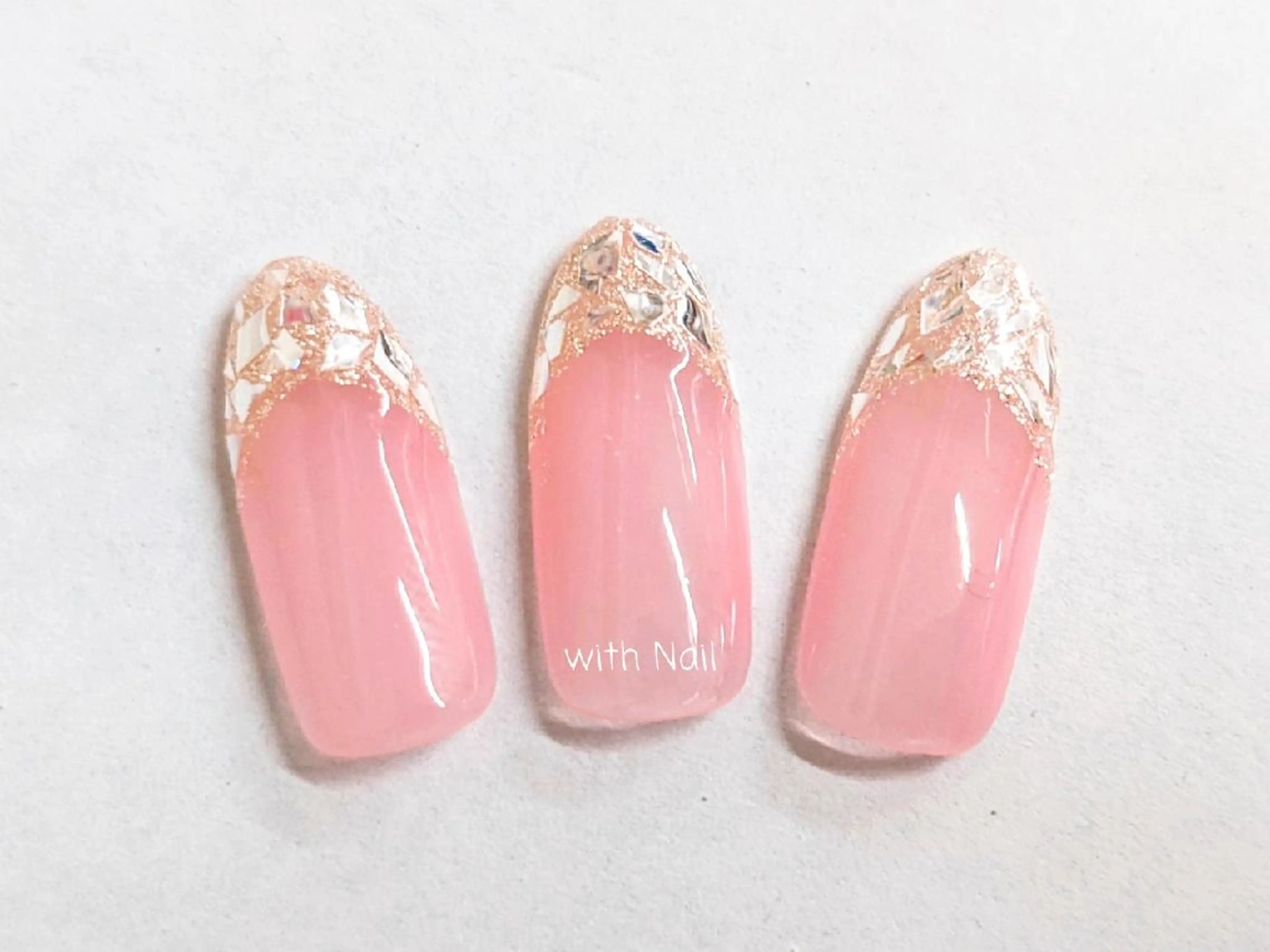 ネイル フレンチネイル ガラスフレンチ ハンドネイル with Nail   ナガヤのネイルデザイン