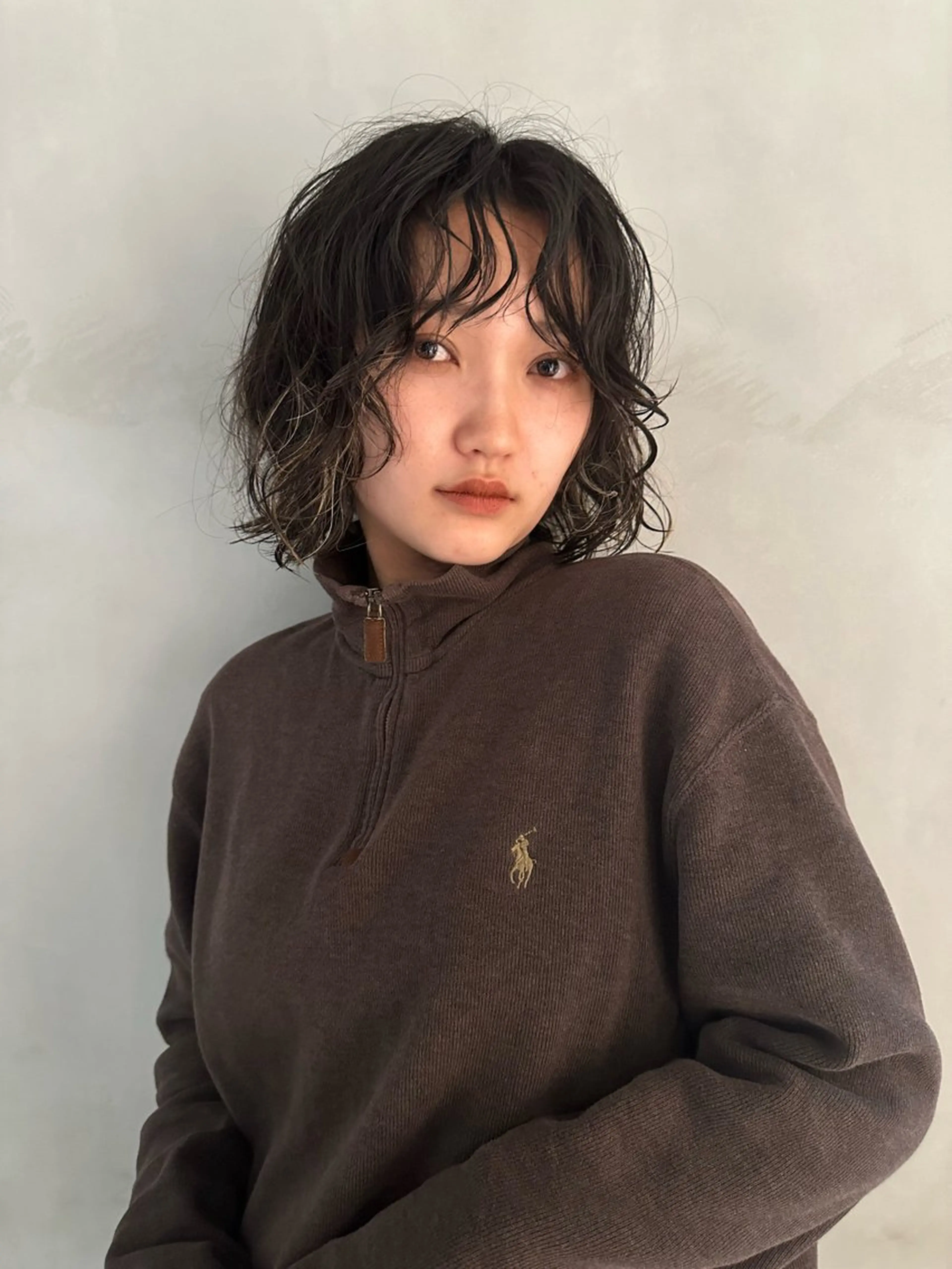 ミディアム パーマ 瓜谷 亮磨のヘアスタイル